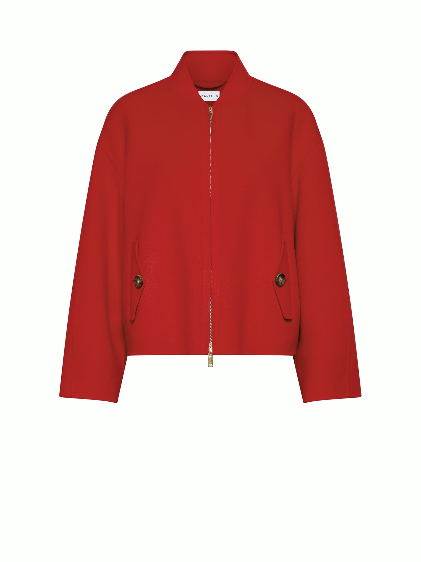 Red Jacket With Collar And Zip