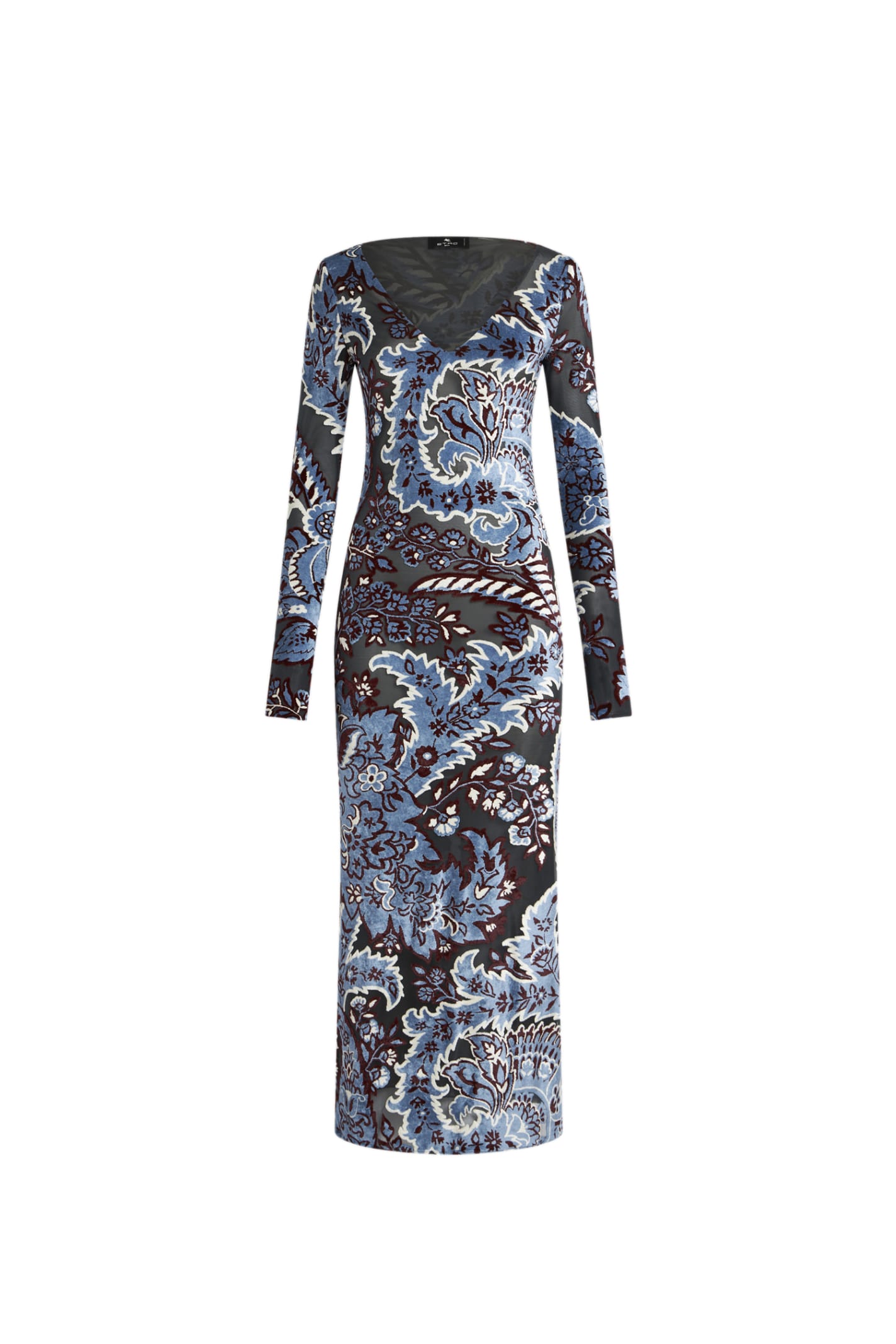 Shop Etro Dress In Clear Blue