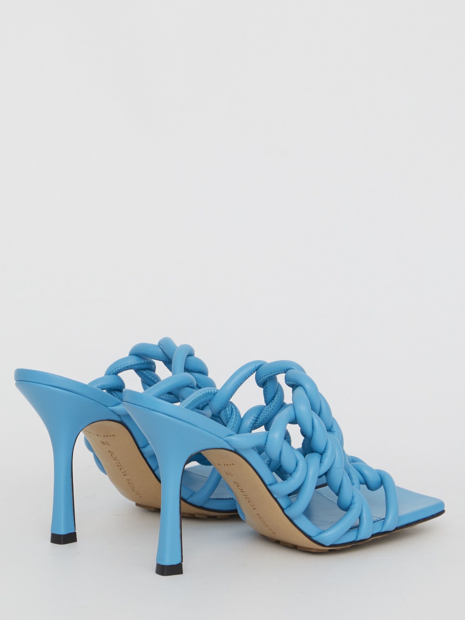 Shop Bottega Veneta Stretch Sandals In Blue