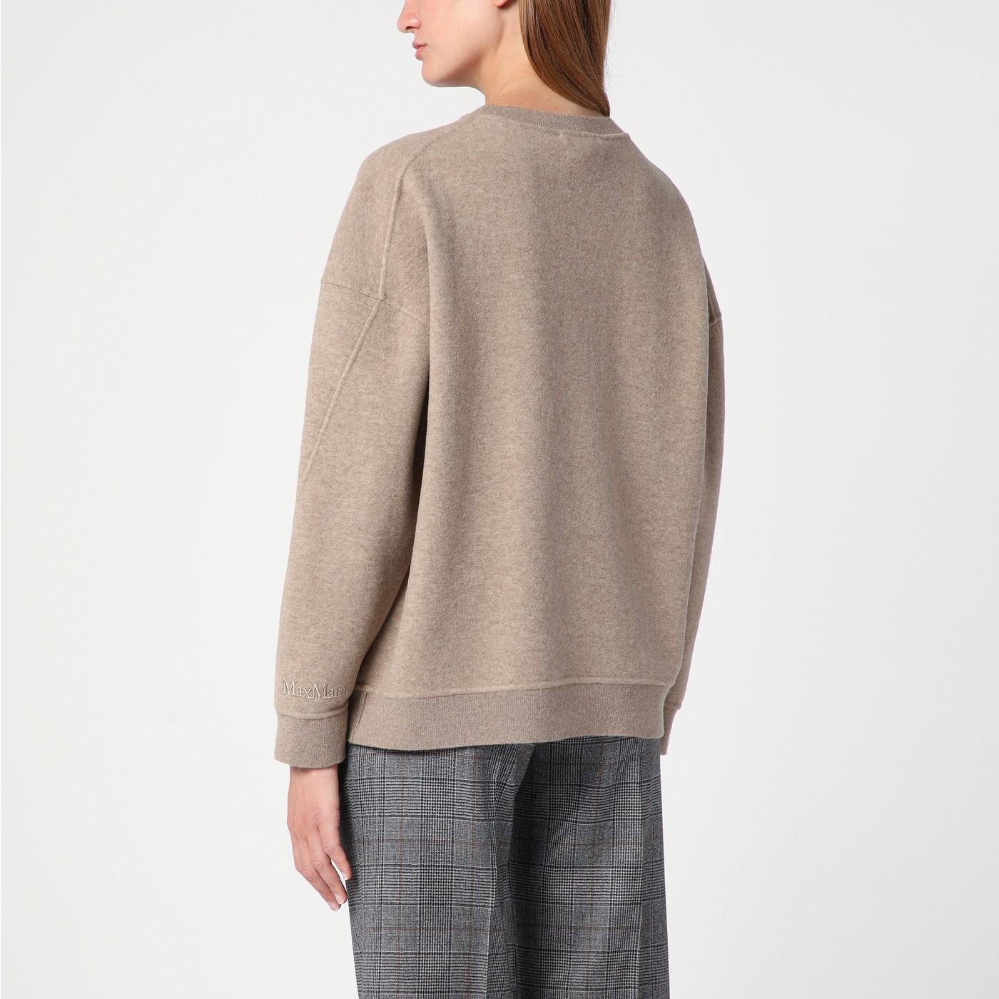 Shop Max Mara Beige Sweatshirt In Wool And Cashmere Blend In Brown