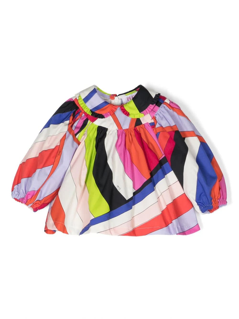 Pucci Babies' Blouse With Iride Print In Multicolore
