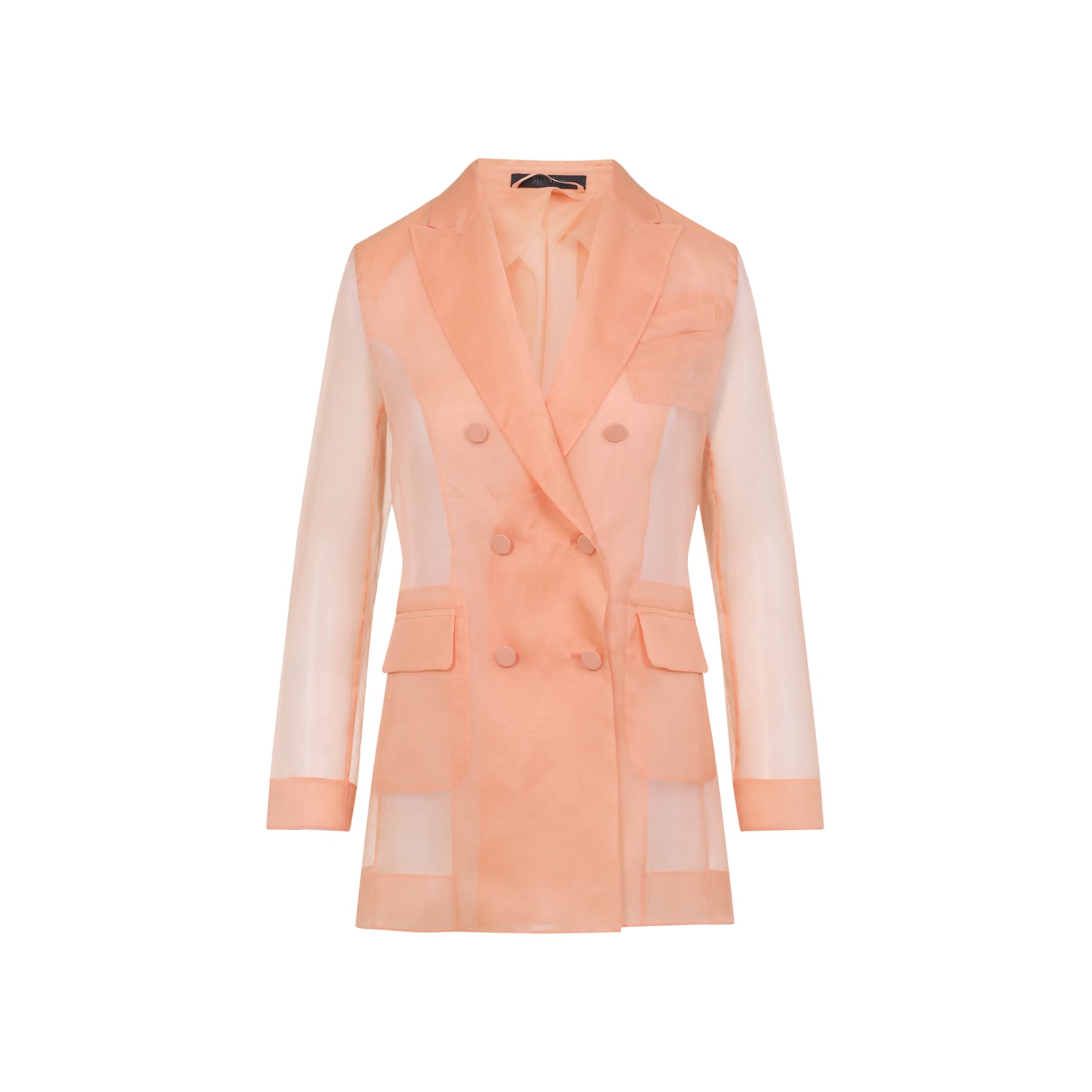 Max Mara Silk Organza Double-breasted Blazer In Pink