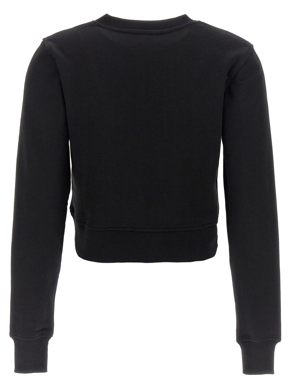 Diesel Jumper With Embroidered Cut-out Logo In Black