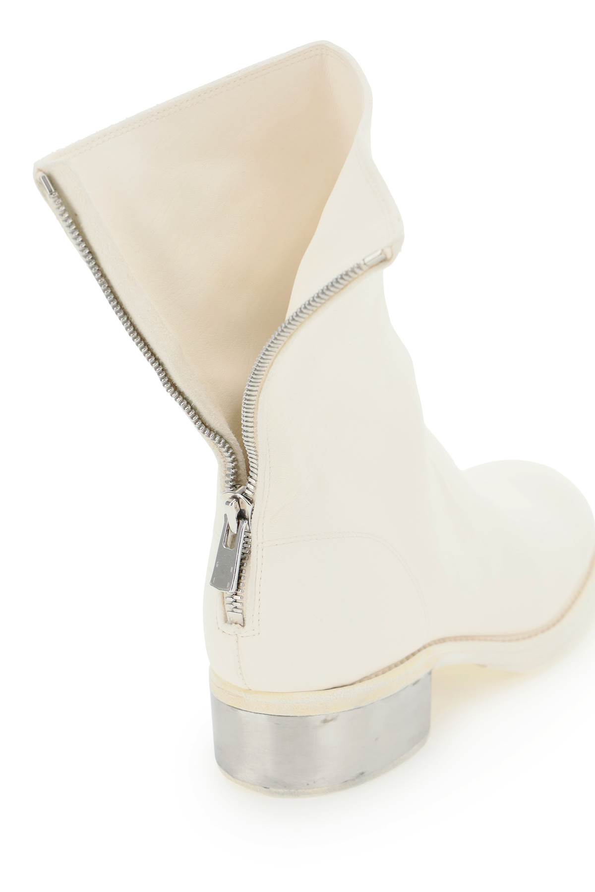 Shop Guidi Leather Ankle Boots In Co00t (white)