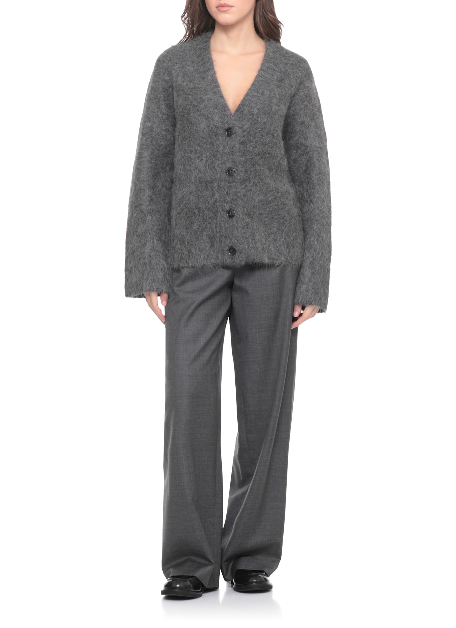 Loulou Studio Lynn Cardigan In Gray