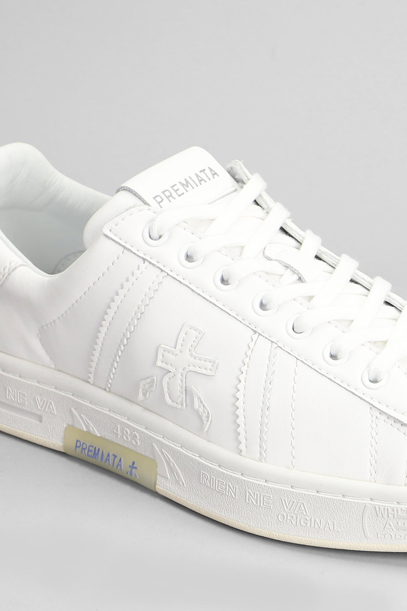 Shop Premiata Russell Sneakers In White Leather