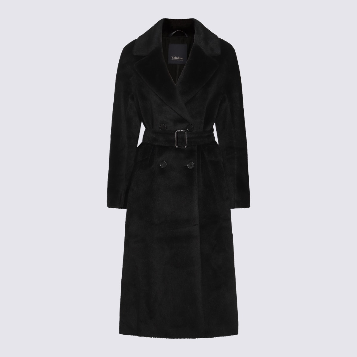 'S Max Mara Black Wool Eugenio Coat