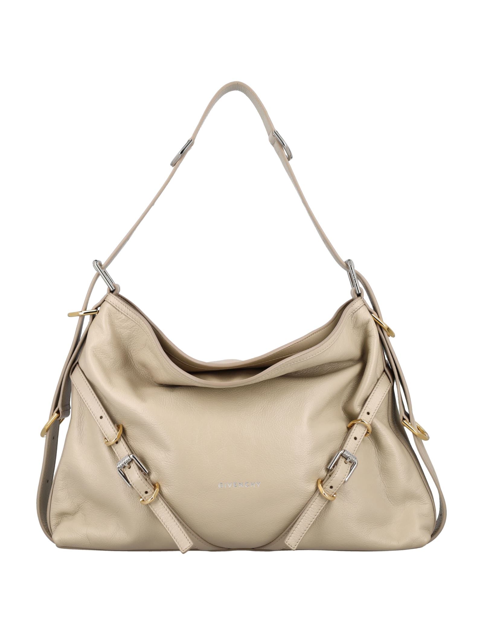 Shop Givenchy Medium Voyou Bag In Natural Beige