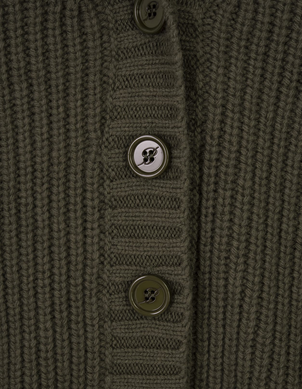 Shop Blumarine Military Green Maxi Cardigan With Faux Fur On Neckline