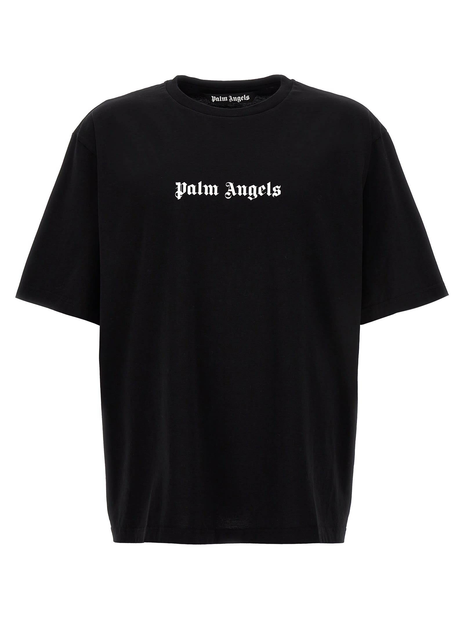 Shop Palm Angels Logo T-shirt In Black/white