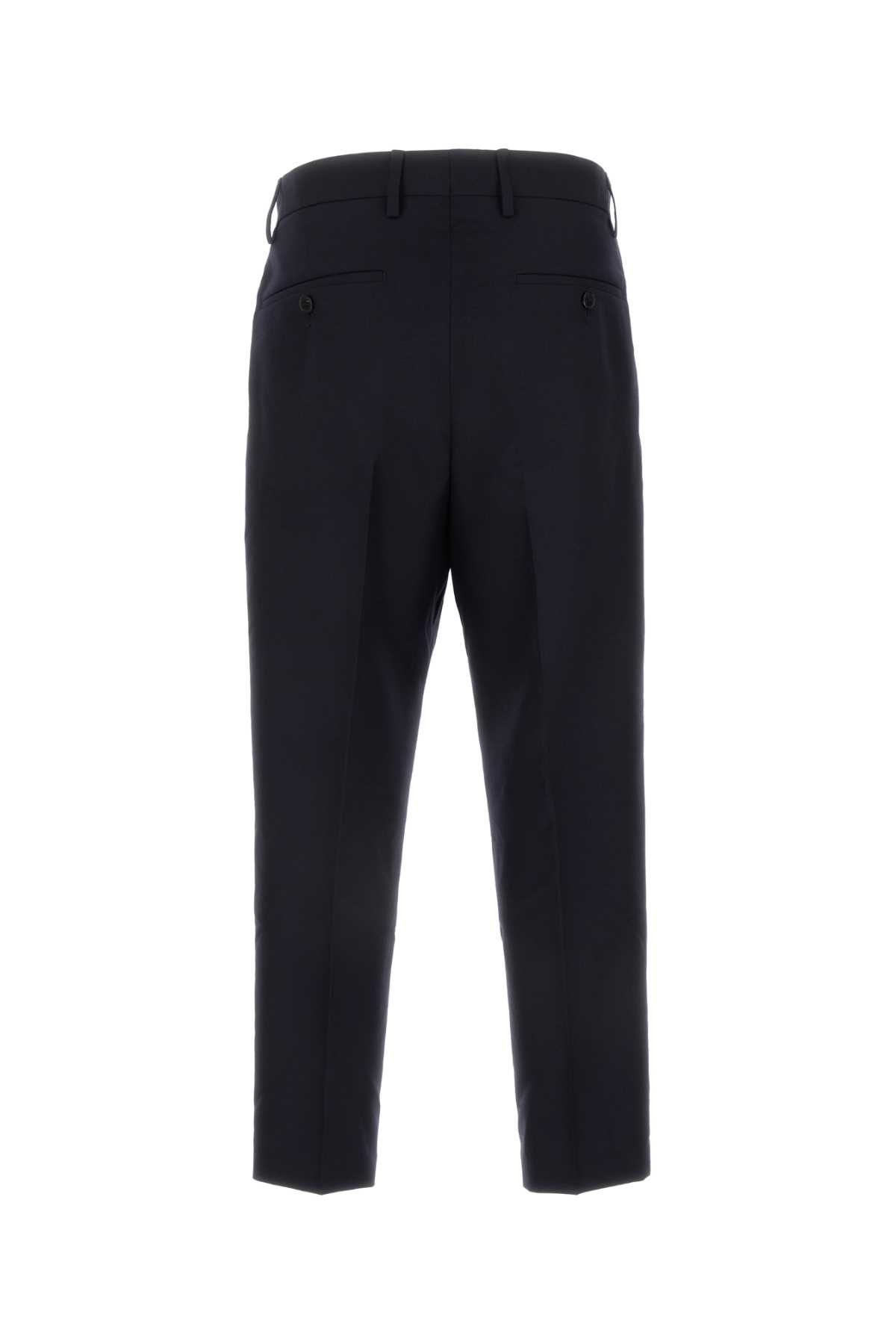 Shop Dries Van Noten Midnight Blue Wool Pellow Pant In Navy