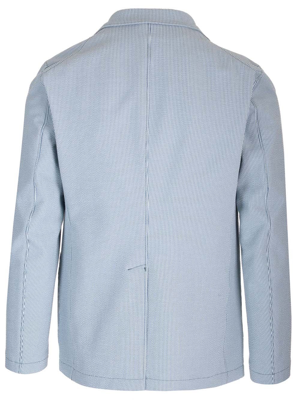 Shop Tagliatore Seersucker Blazer In Blue