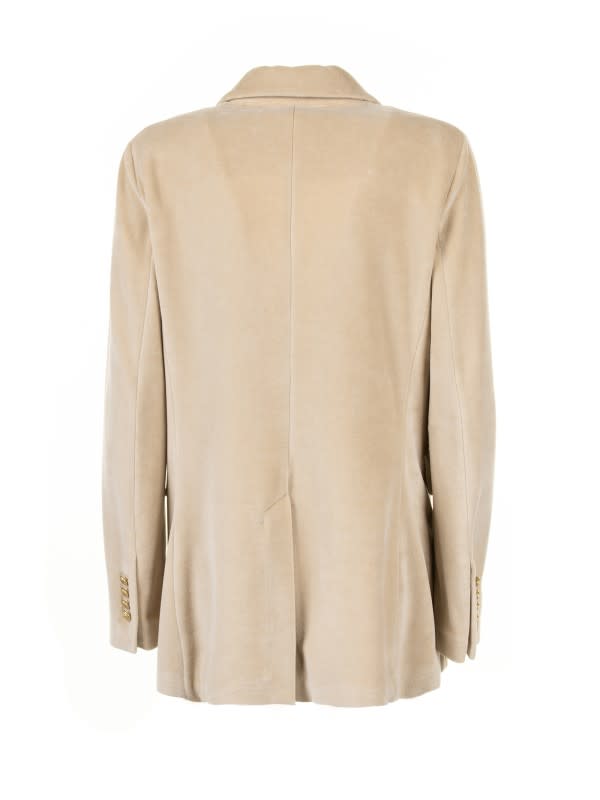 Shop Circolo 1901 Giacca D.petto Velluto In Crema