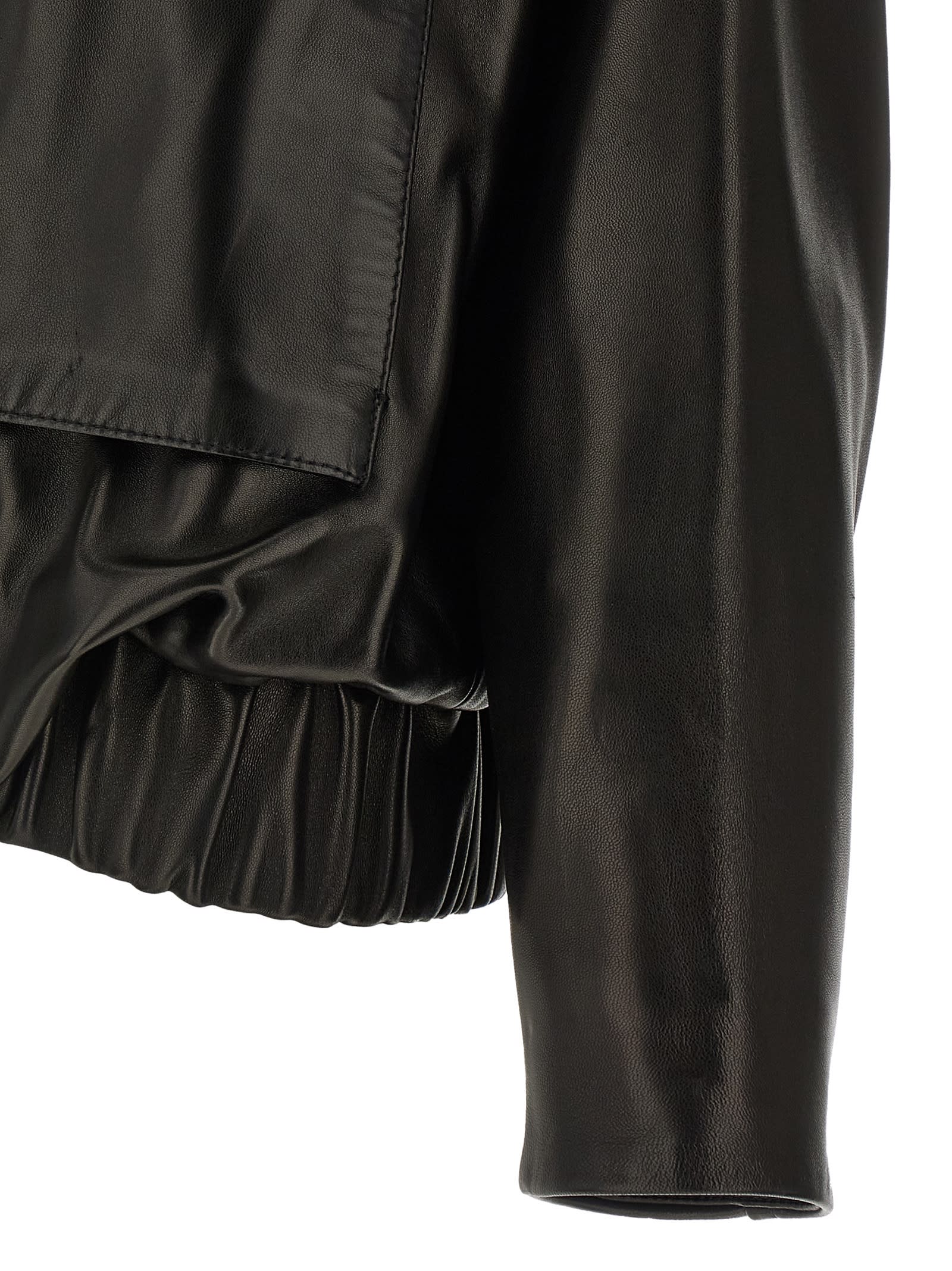 Khaite Owey Zip-up Leather Jacket In Black