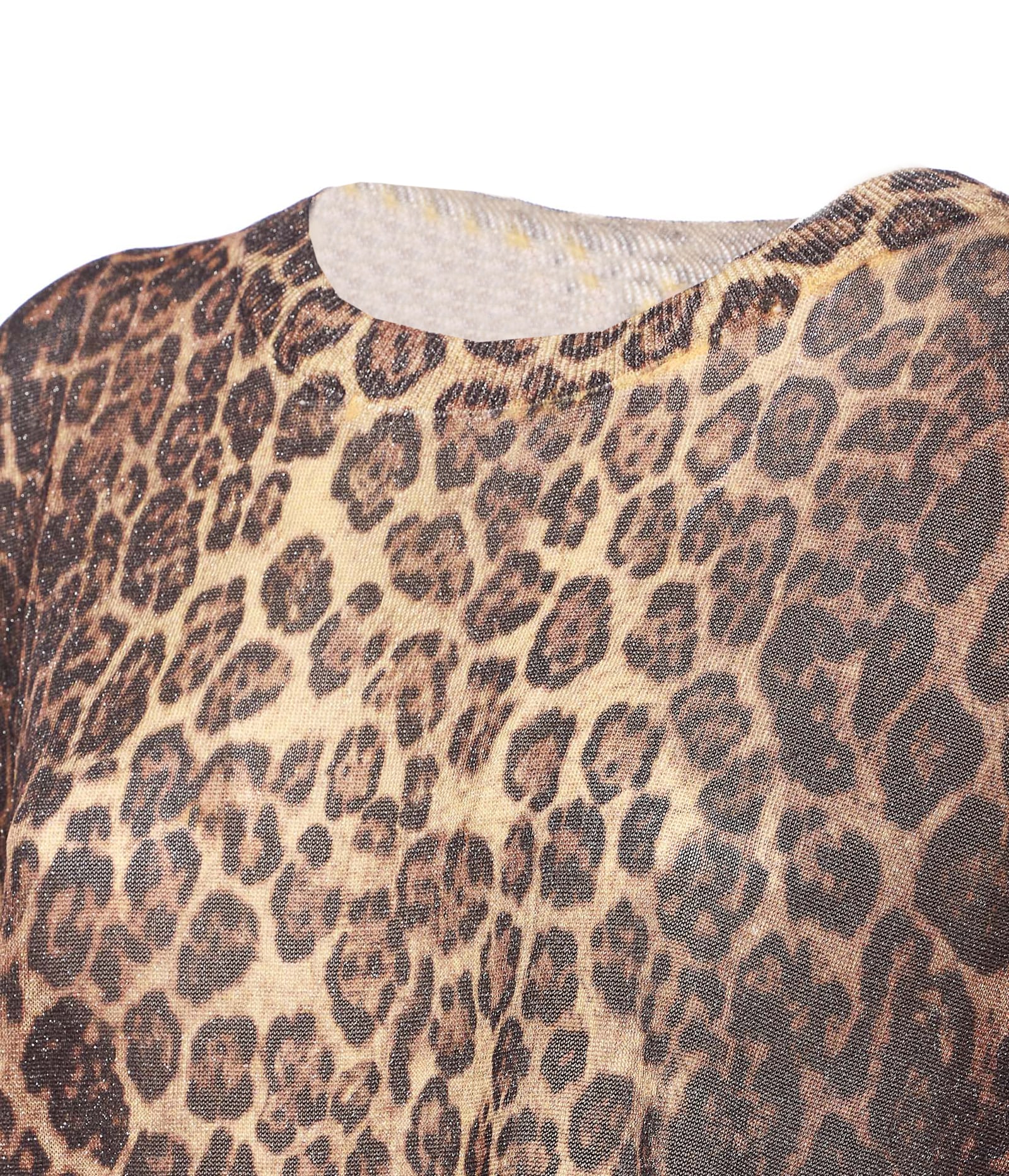 Liu •jo Leopard-print Metallic Sweater In Brown