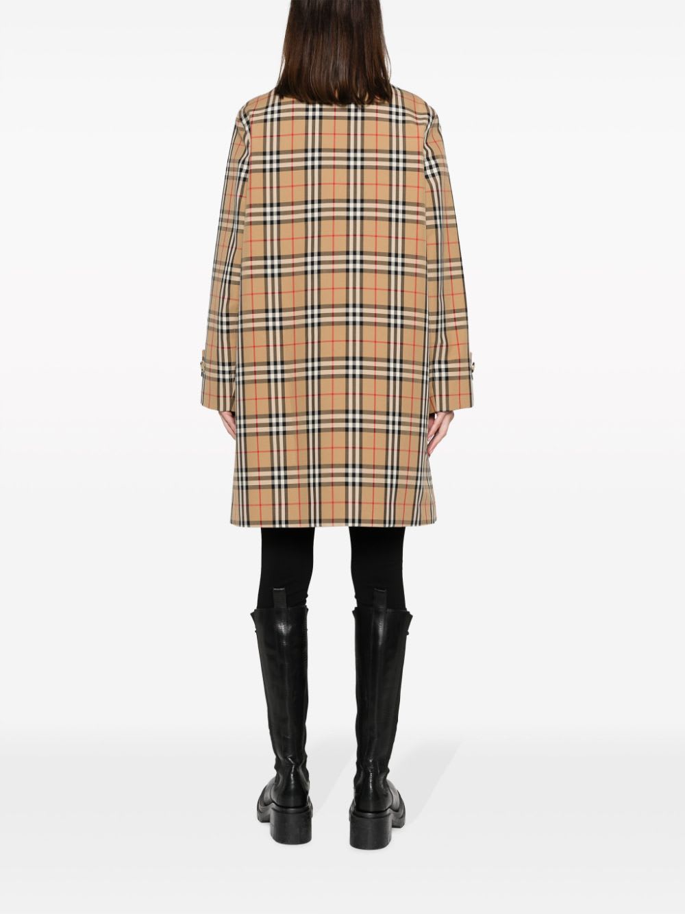 Burberry Plaid-check Pattern Jacket In Brown