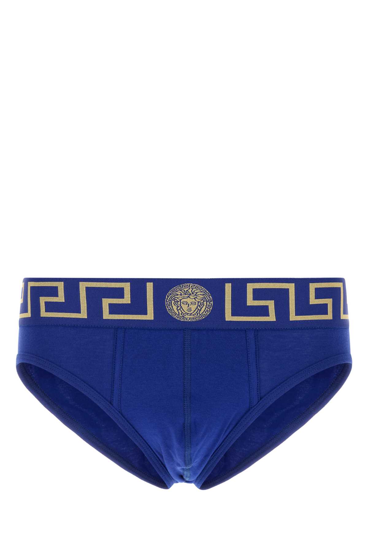 VERSACE ELECTRIC BLUE STRETCH COTTON BRIEF