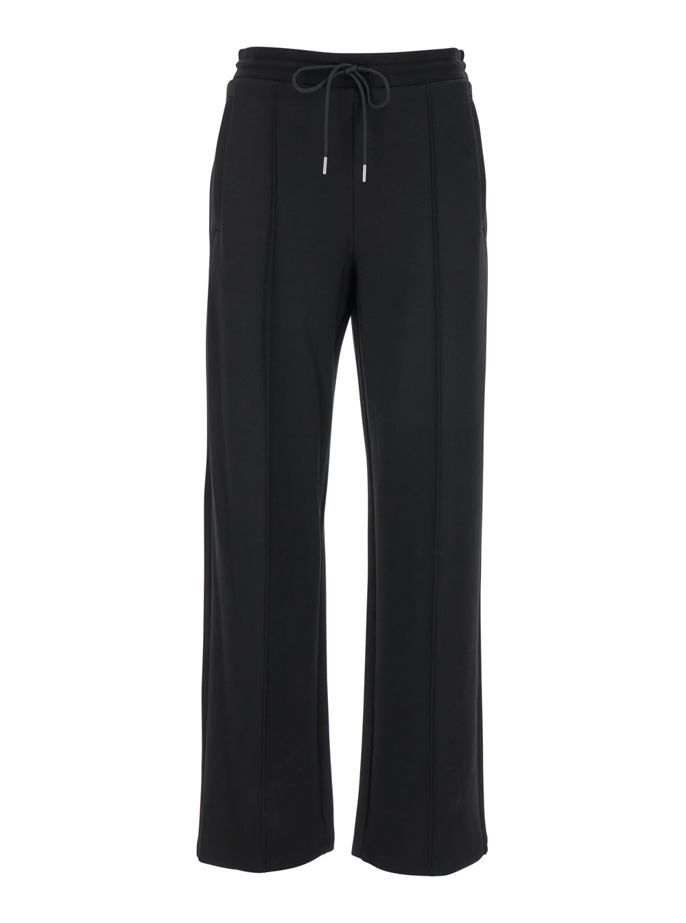 Shop Theory Black Drawstring Pants In Stretch Fabric Woman