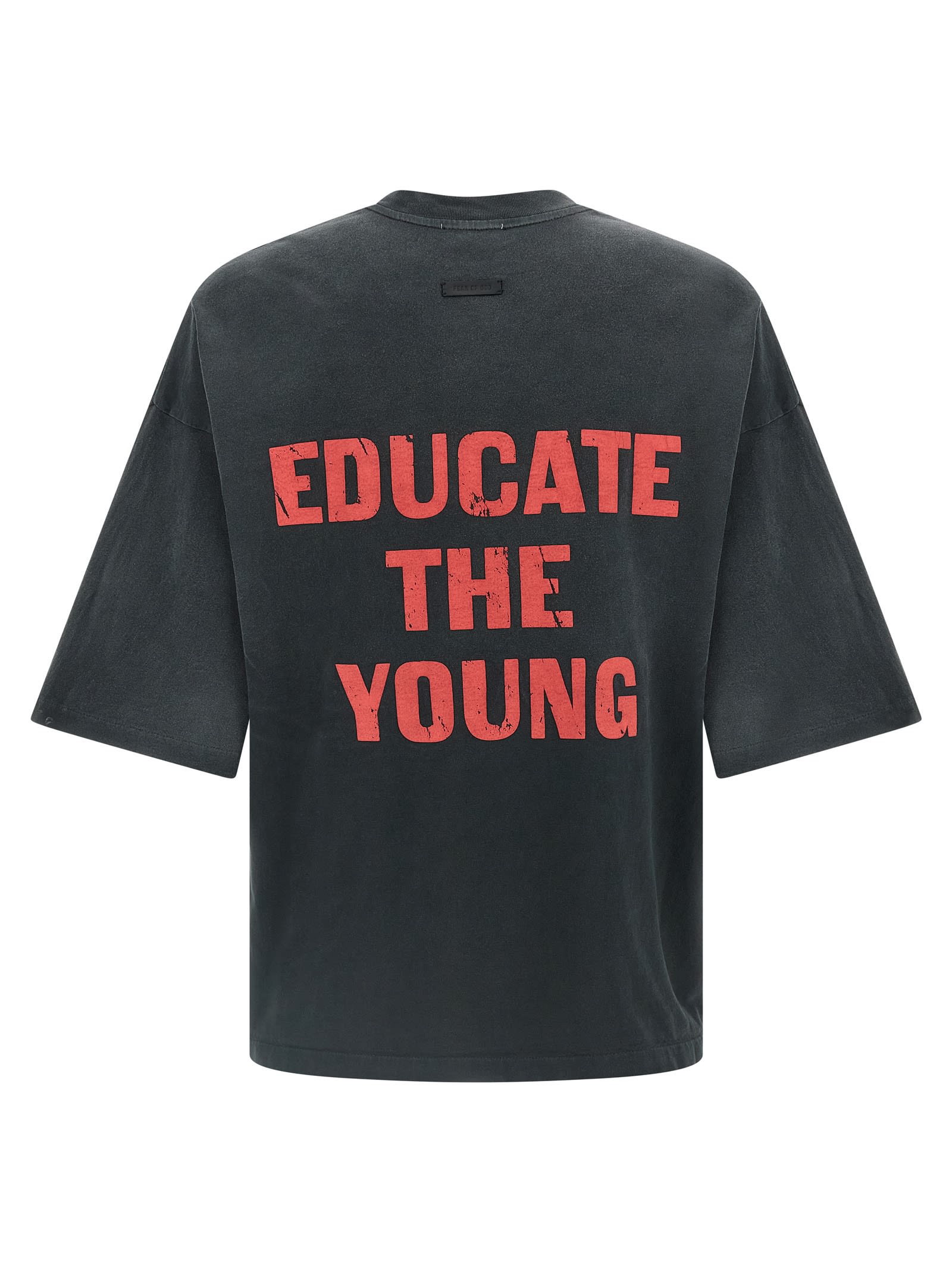 Fear Of God Mens Black Fu Educate Relaxed-fit Cotton-jersey T-shirt In Black