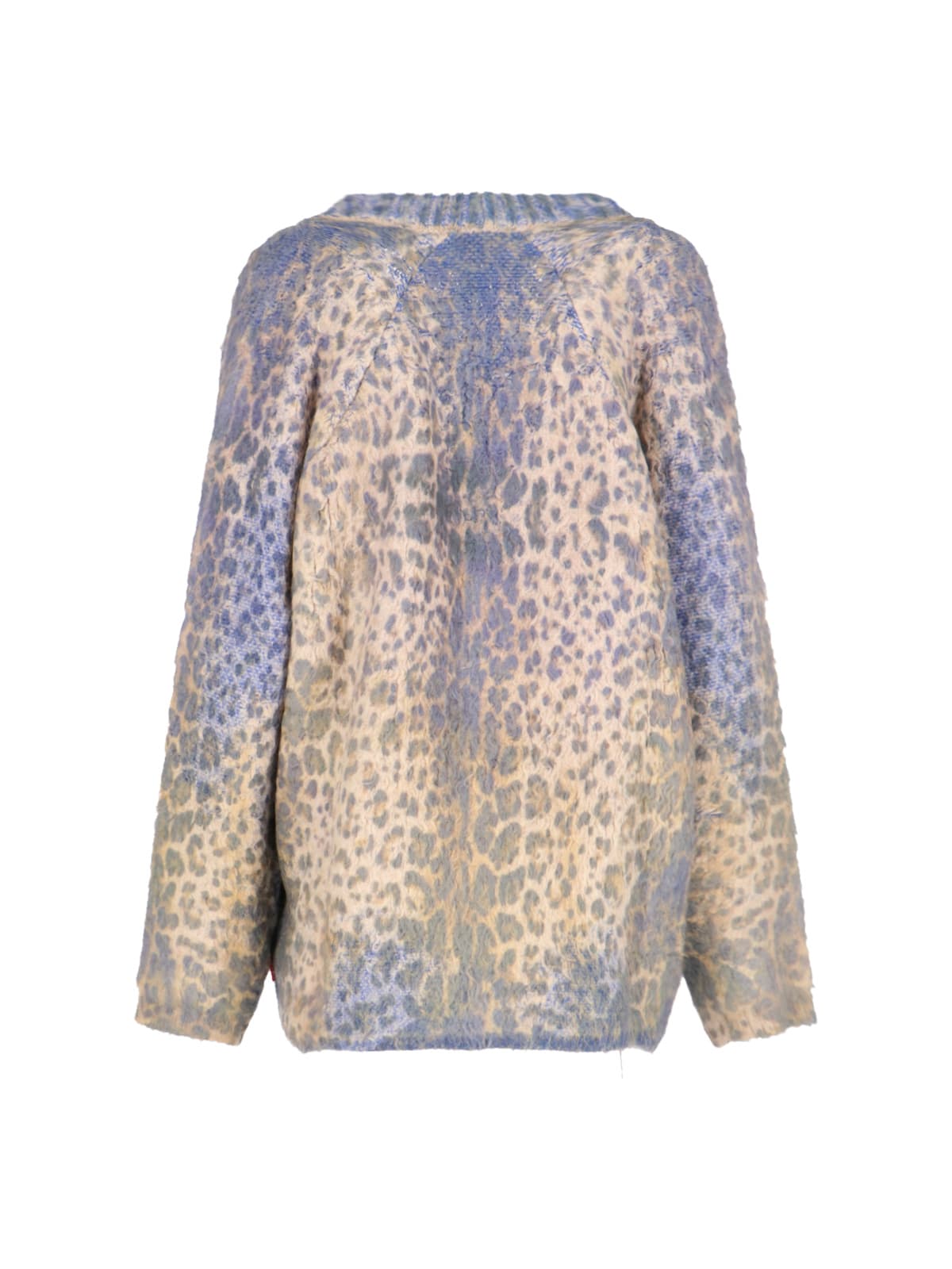 Shop Diesel Animalier Cardigan In Blue