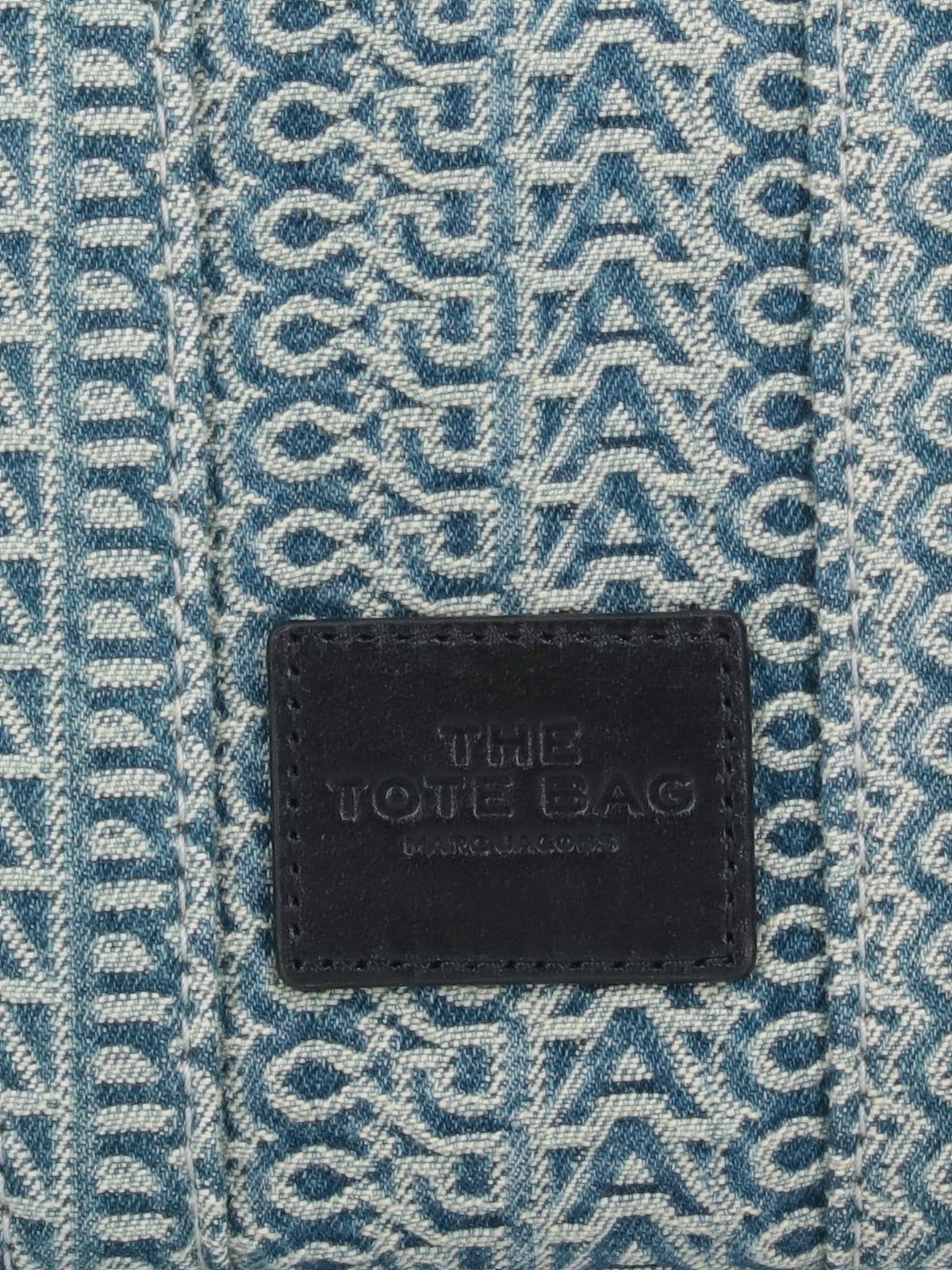Marc Jacobs The Washed Monogram Denim Small Tote Bag In Light Blue