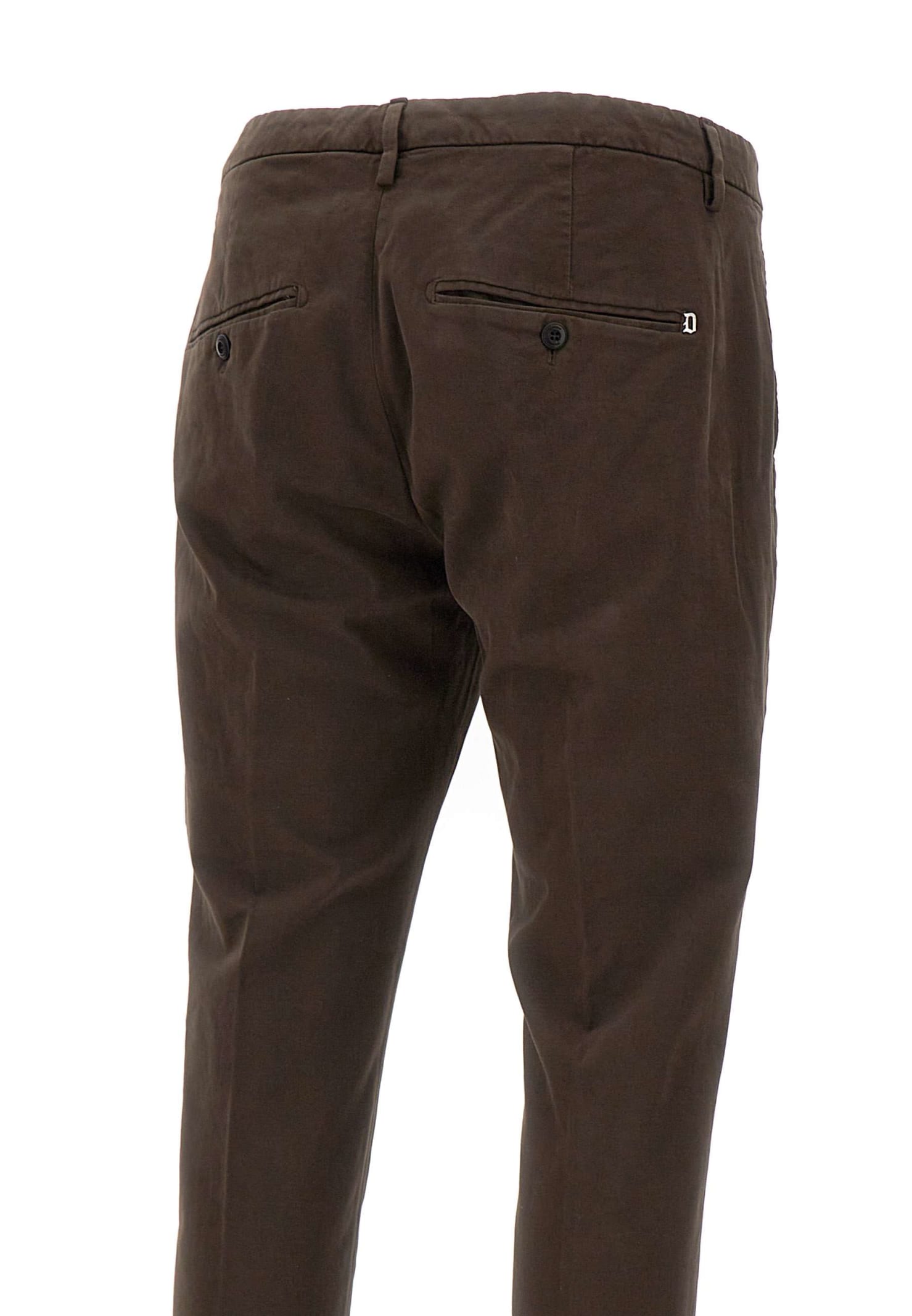 Shop Dondup Gaubert Cotton Pants  In Brown