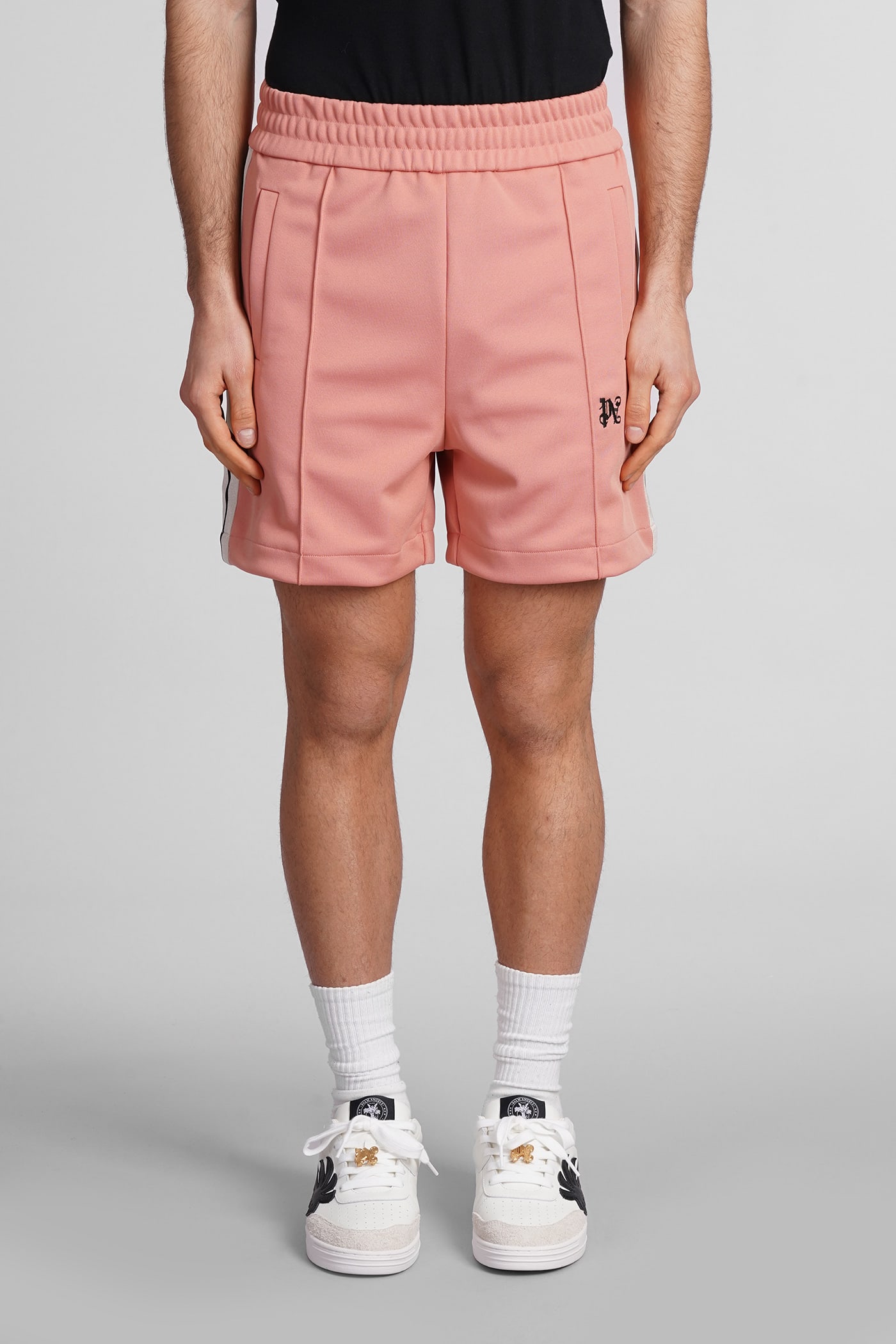 PALM ANGELS SHORTS IN ROSE-PINK POLYESTER