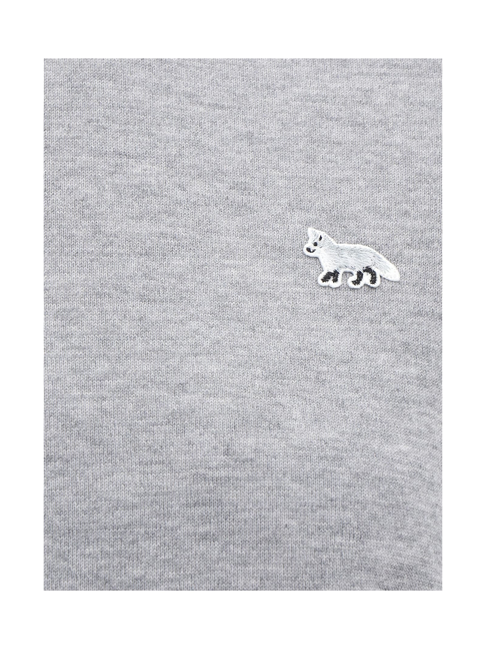 Shop Maison Kitsuné Baby Fox Sweater In Medium Grey Melange