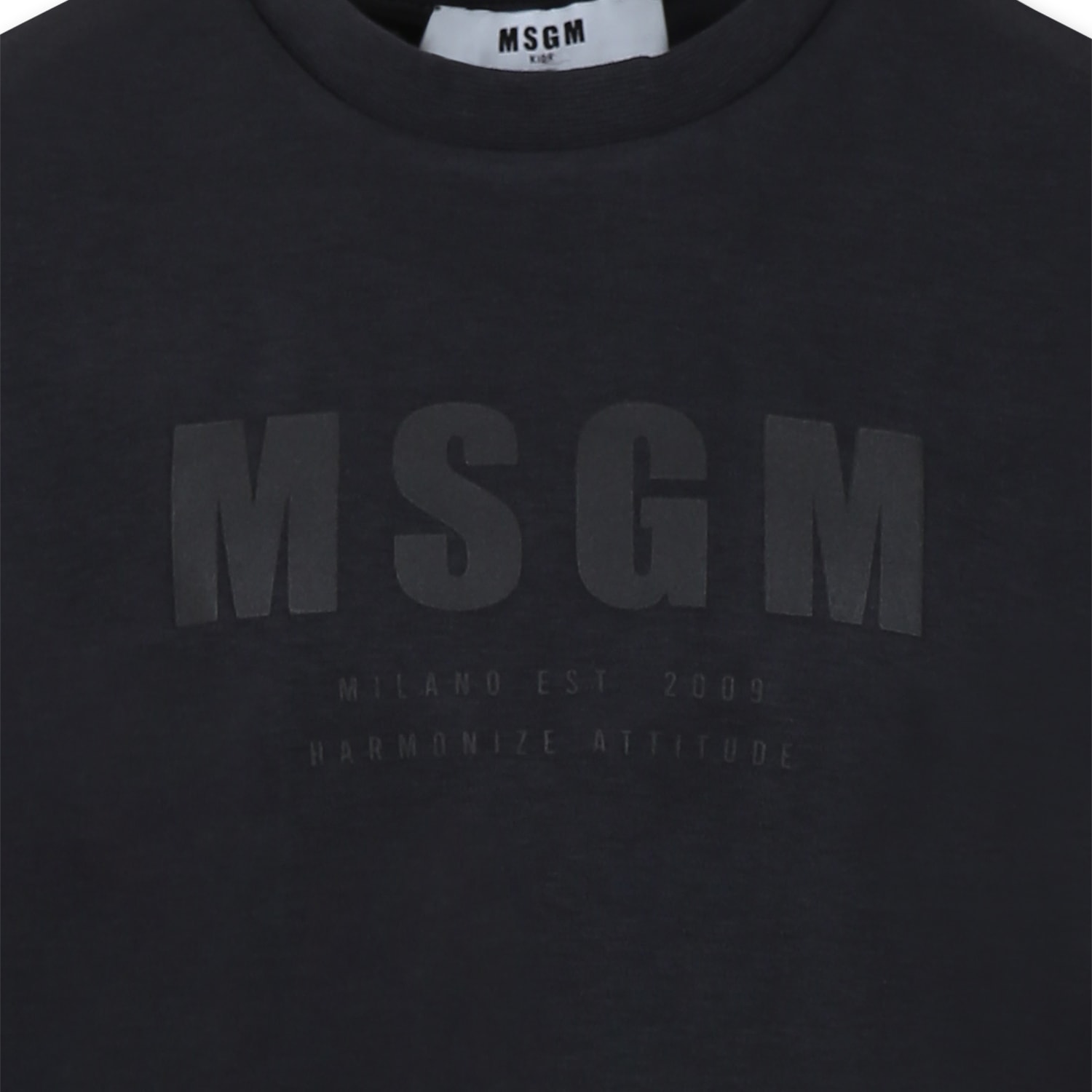 Shop Msgm Black T-shirt For Kids With Logo