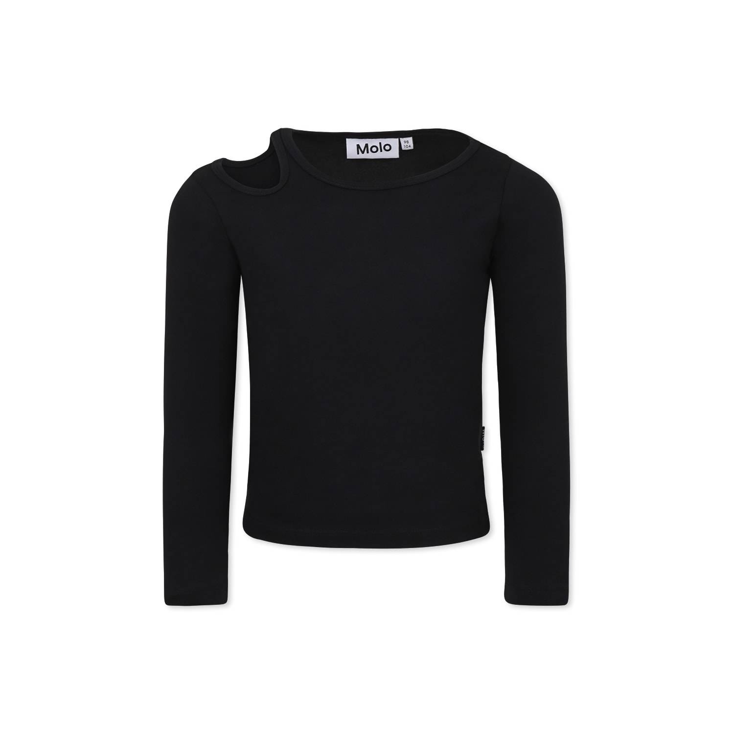 Molo Black T-shirt For Girl In Black