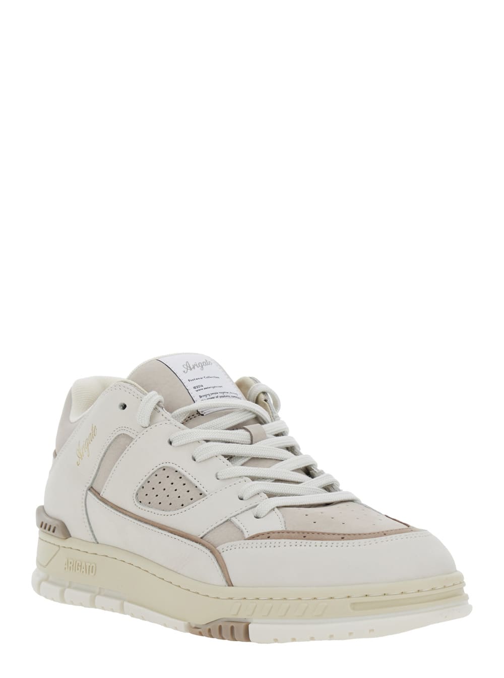 Axel Arigato Area Lo Beige Low Top Sneakers With Logo Patch On The Tongue And Chunky Sole In Leather Man In Neutral