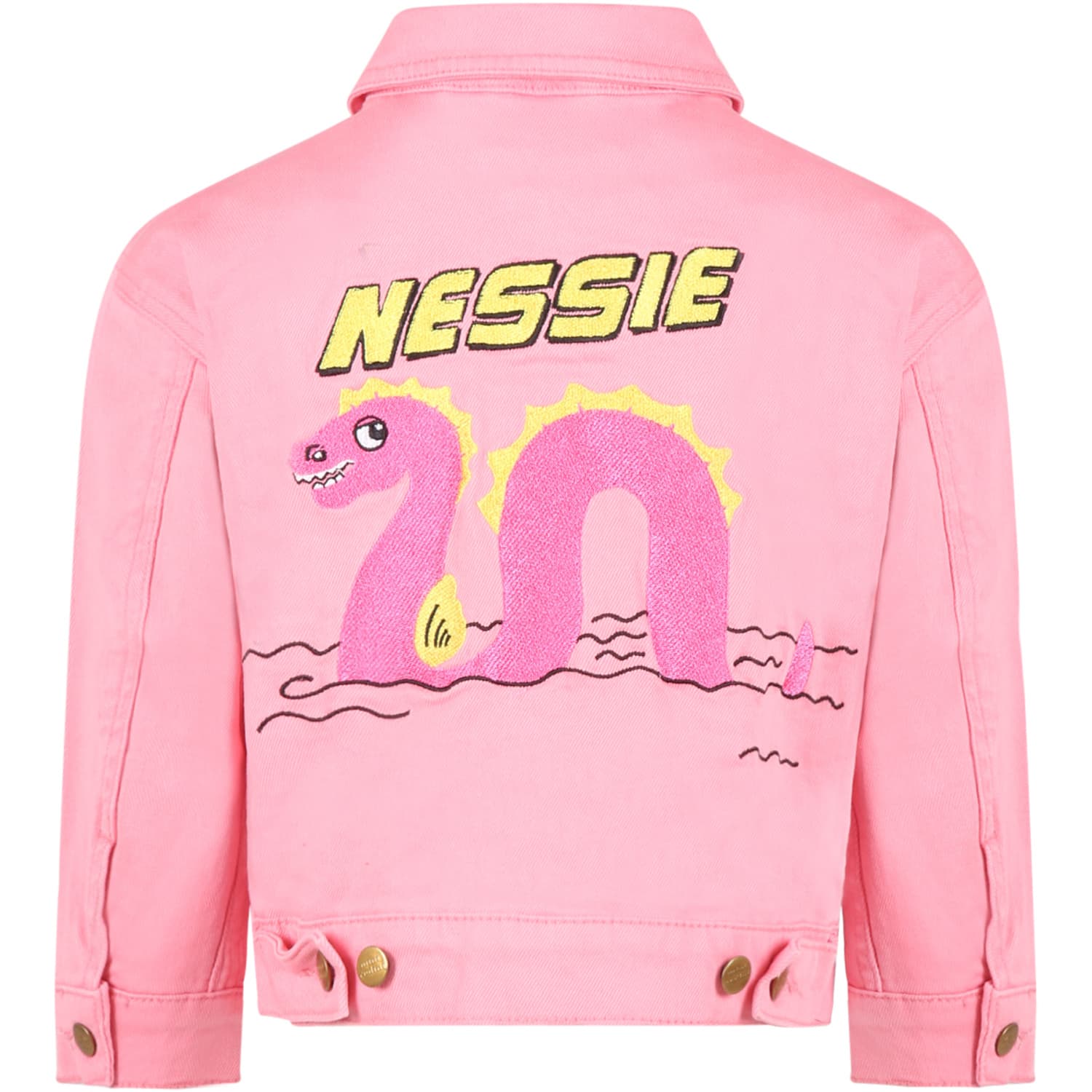 Shop Mini Rodini Pink Jacket For Girl With Nessie