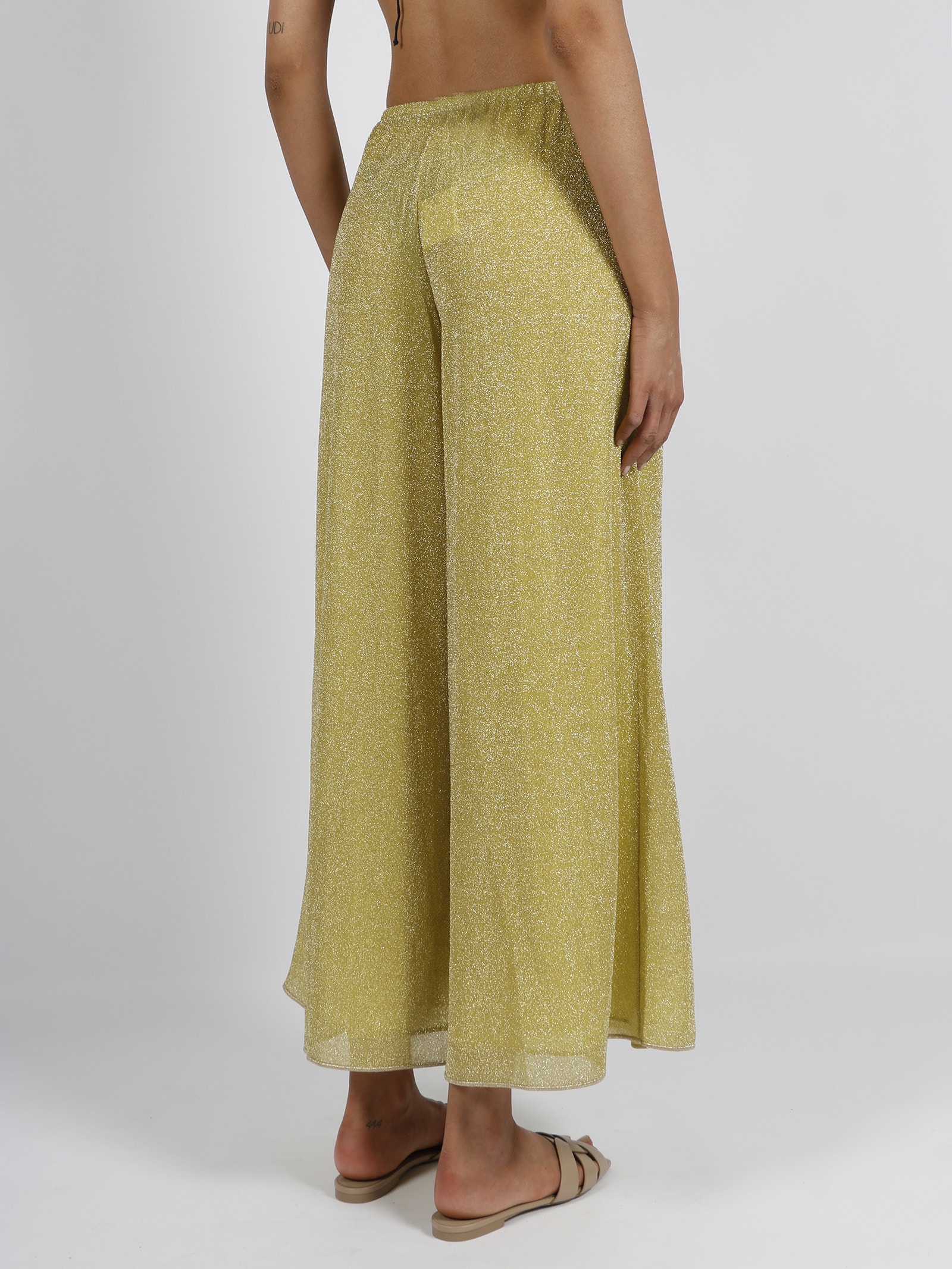 Shop Oseree Lumi Wide Pants In Citron