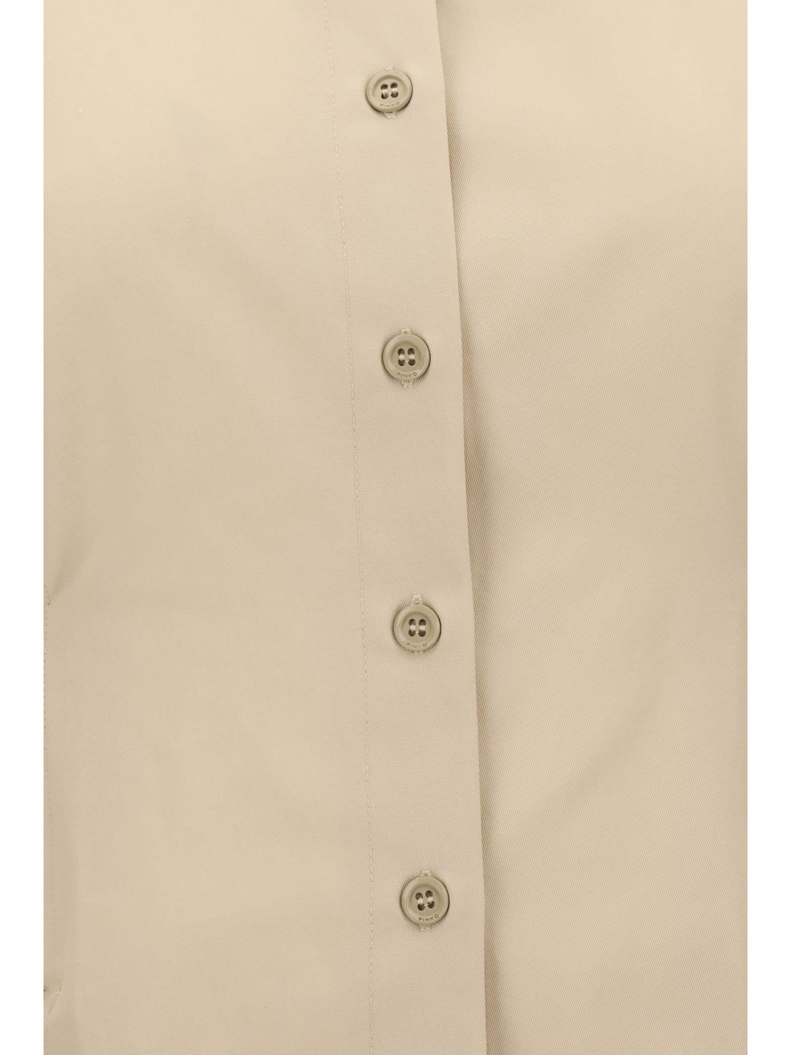 Pinko Belted Habotai Shirt In Neutral