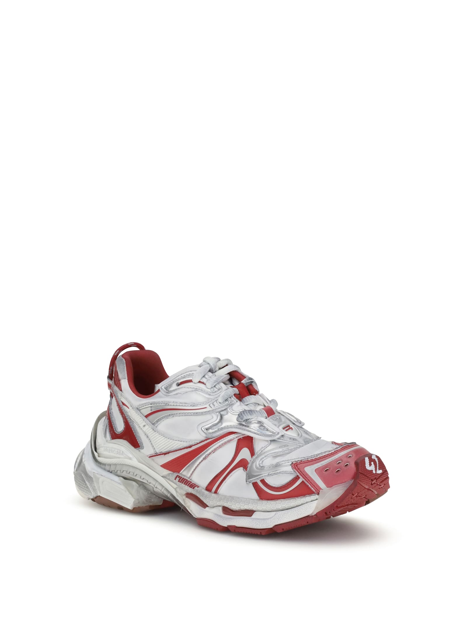 Balenciaga Runner 2.0 Size-detail Sneakers In Gray