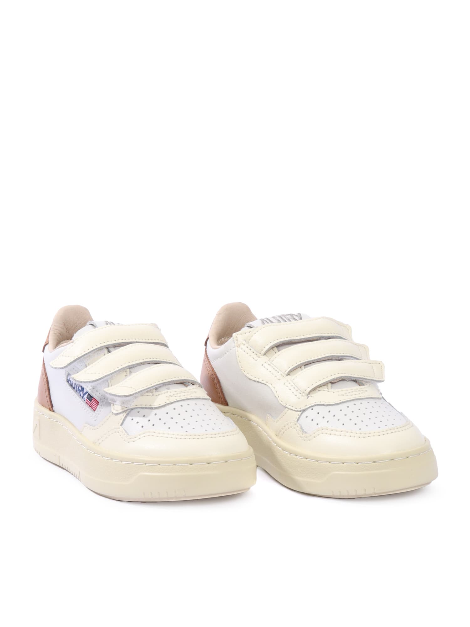 Autry Kidstripes Low Kid Leat/four Wht/brnsug Sneakers In White