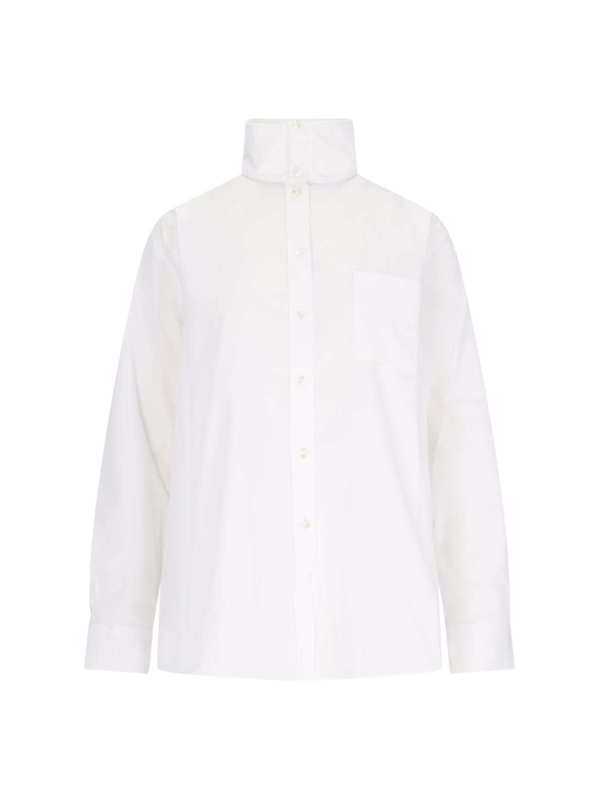 Shop Sibel Saral Ebrar High Neck Shirt In White