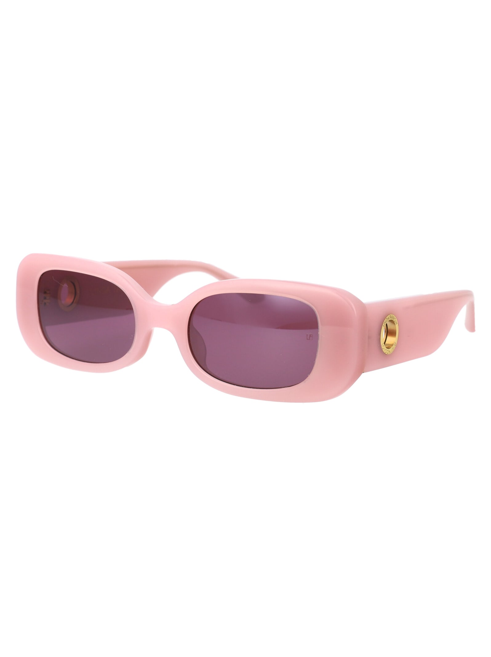 Shop Linda Farrow Lola Sunglasses In Lilac/lightgold/purple