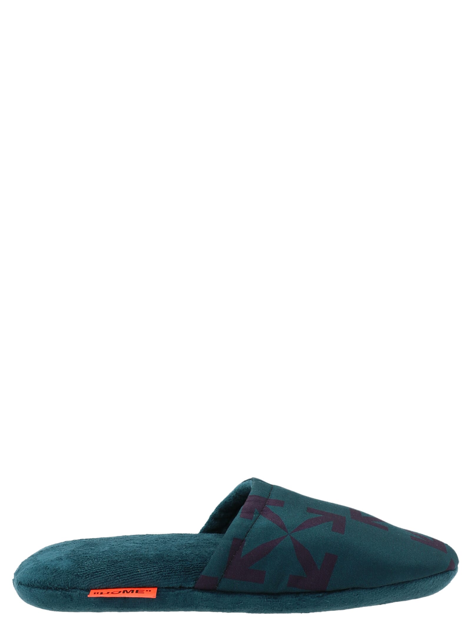 Off-white Arrow-print Silk Slippers In Viola
