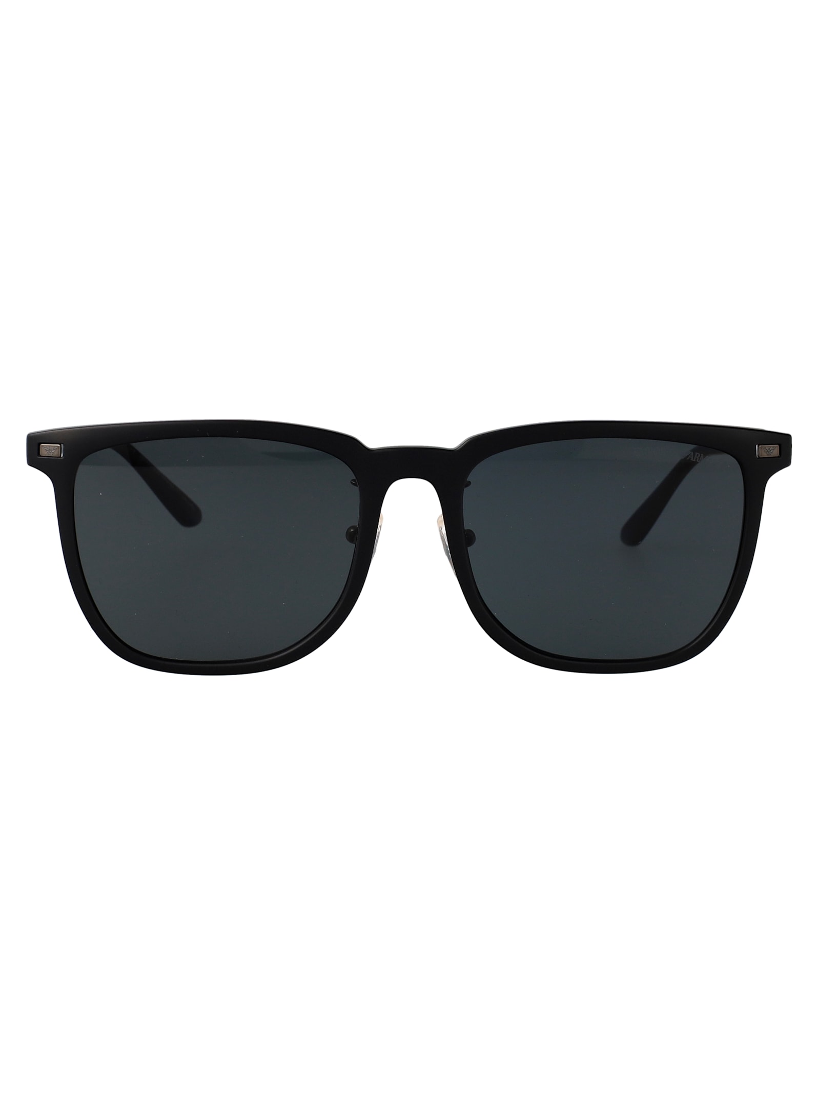 Emporio Armani Nero Opaco Injected Sunglasses In Black