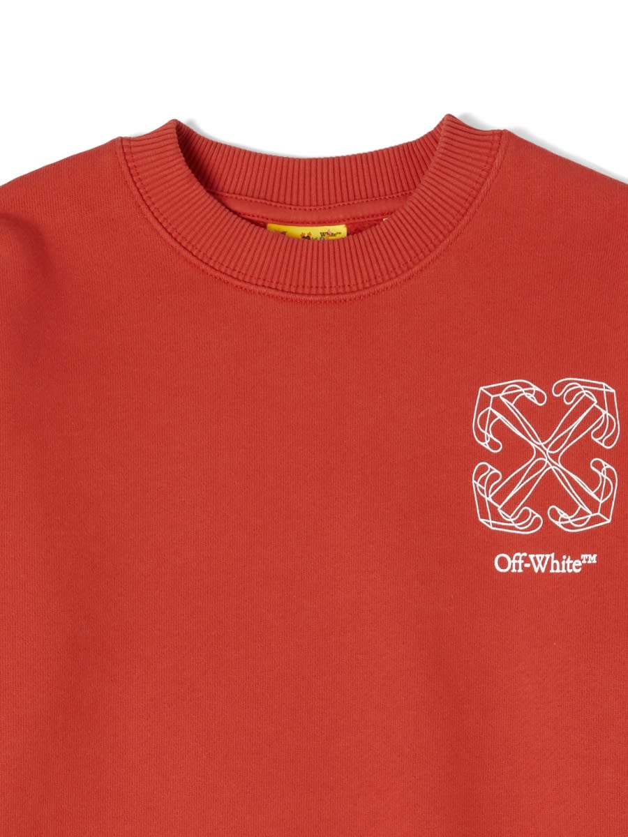 Off-white Arrow Stitched Crewneck In Red