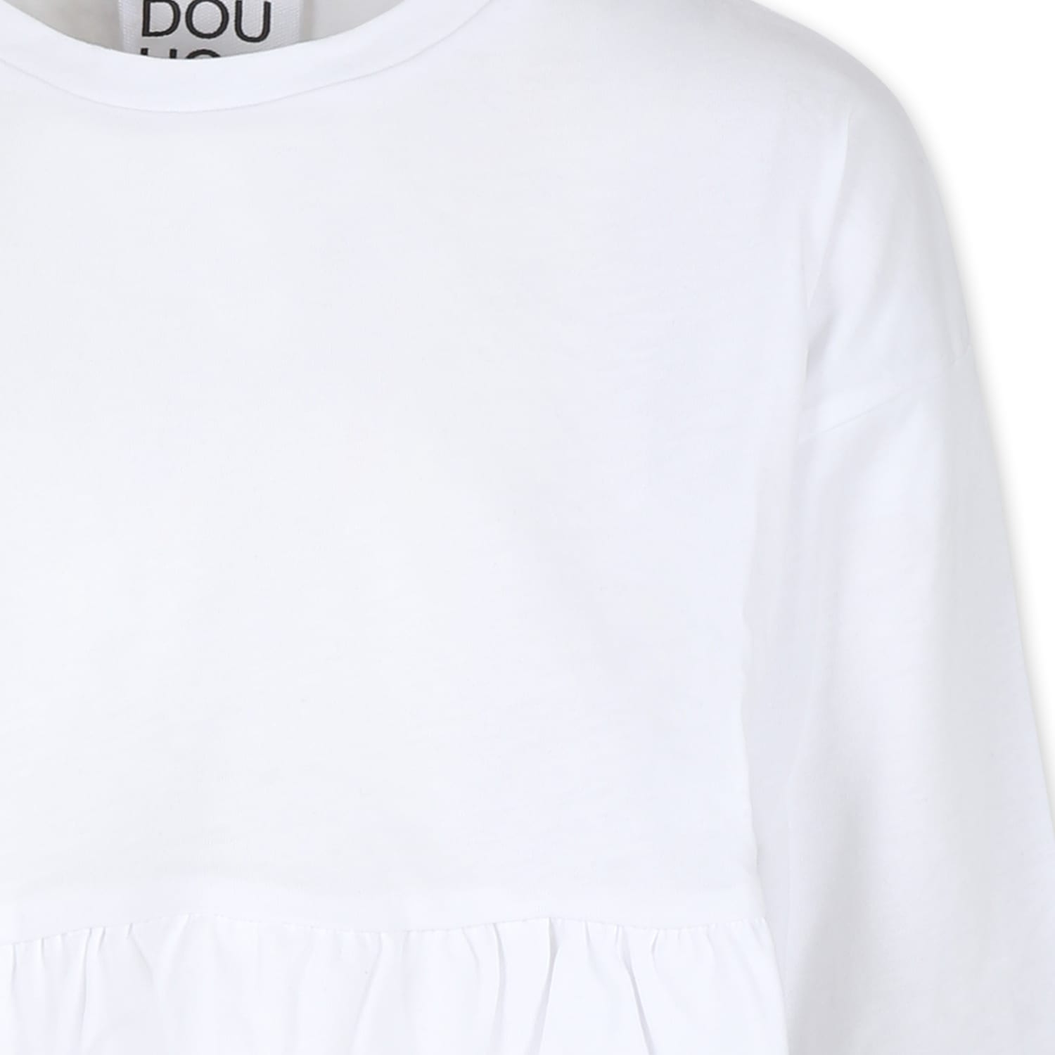 Shop Douuod White Crop T-shirt For Girl With Logo