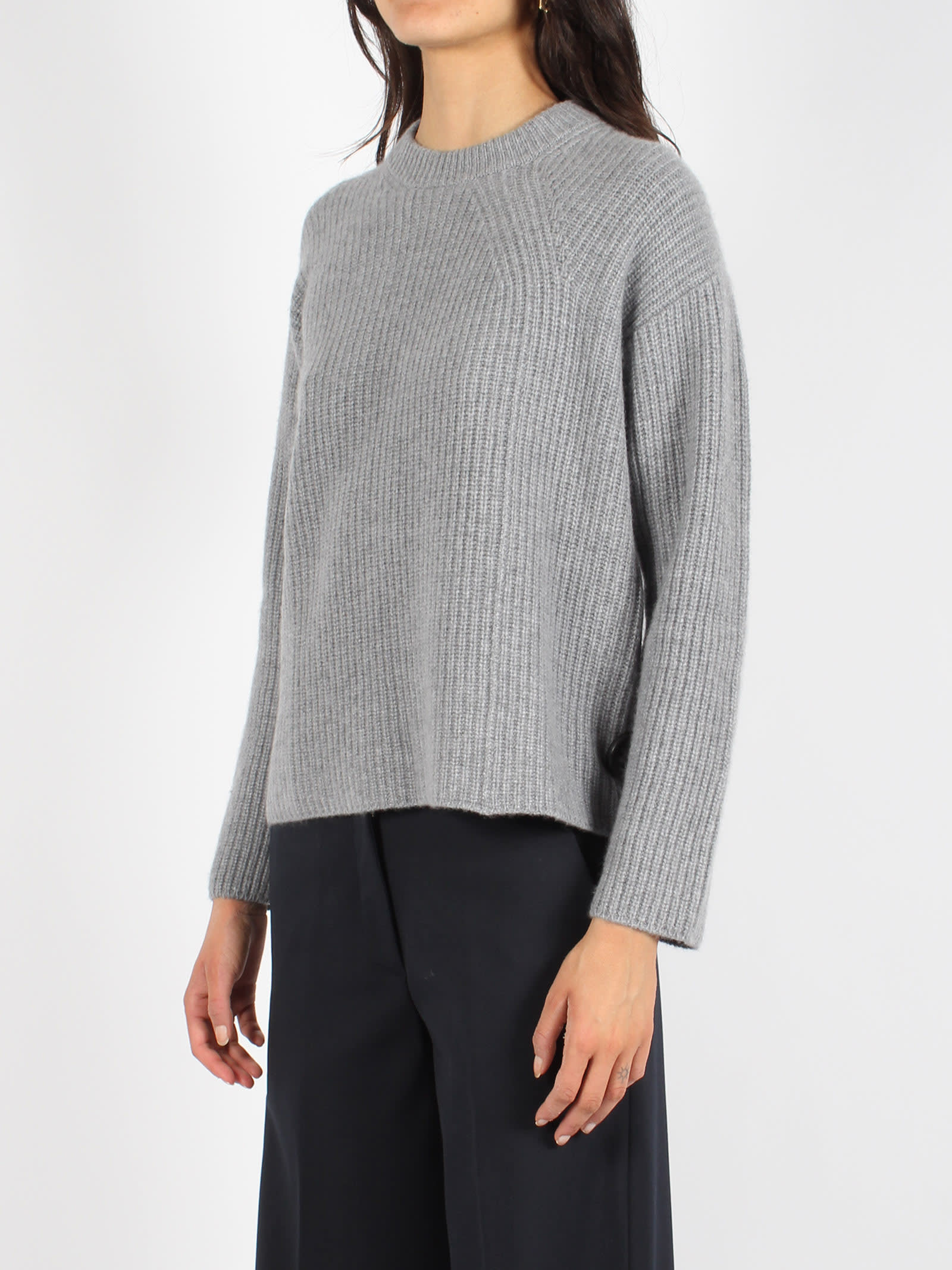 Shop P.a.r.o.s.h Cashmere Crewneck Sweater In Grey