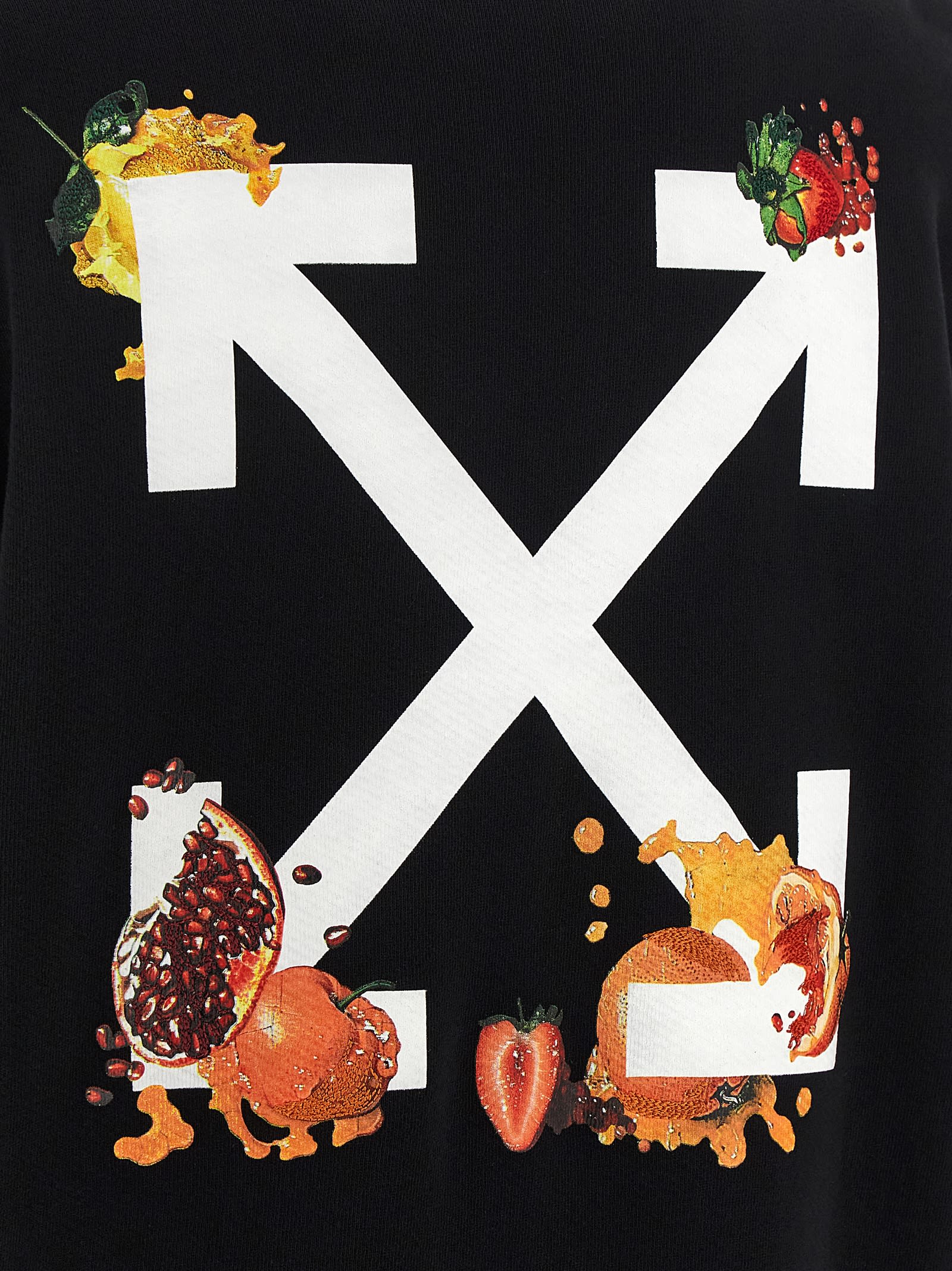 Off-white Arrow Graphic Hoodie Featuring Drawstring In Black