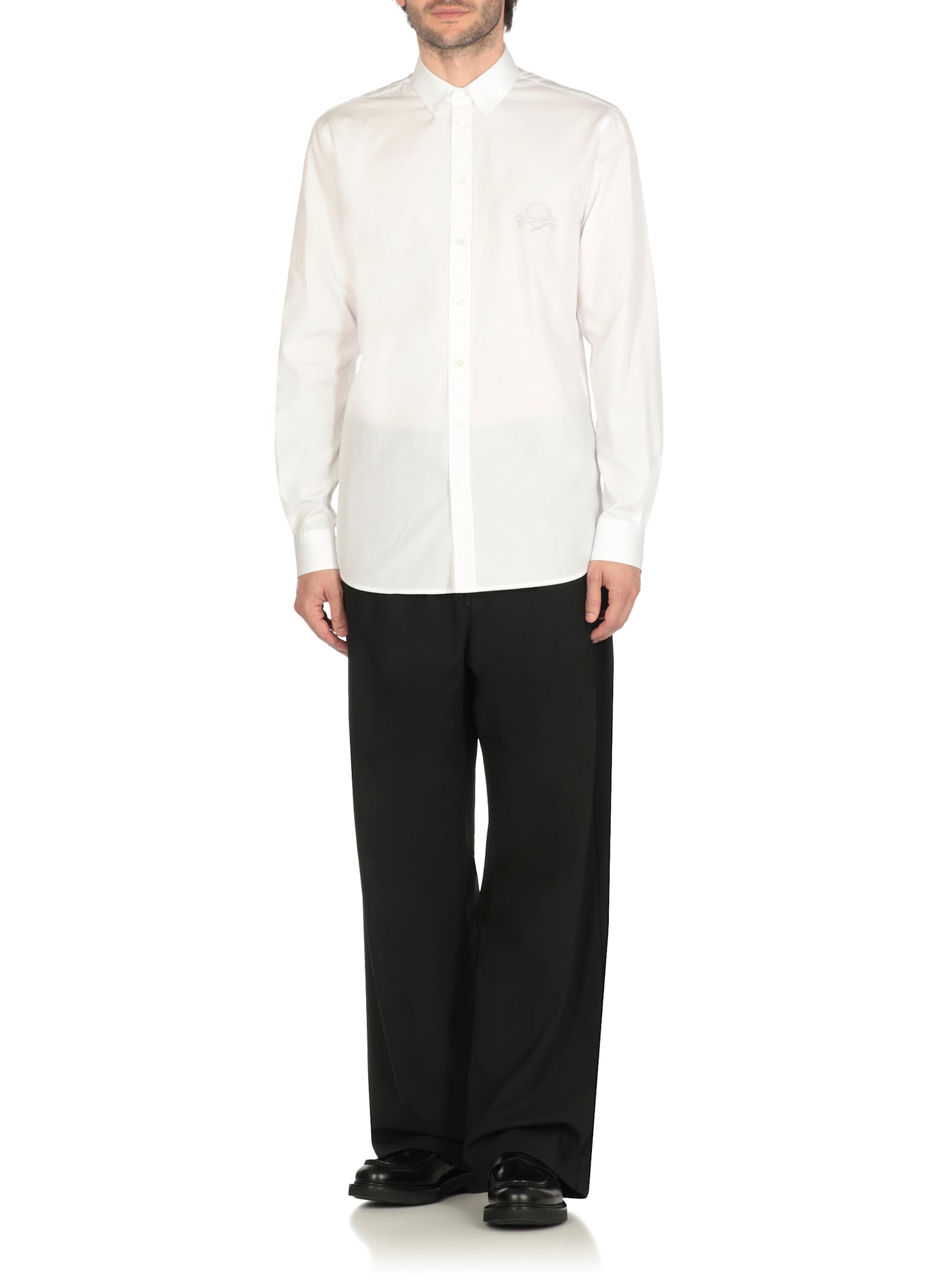 Moschino Casual Button-down Collar Short Sleeves Shirt In White