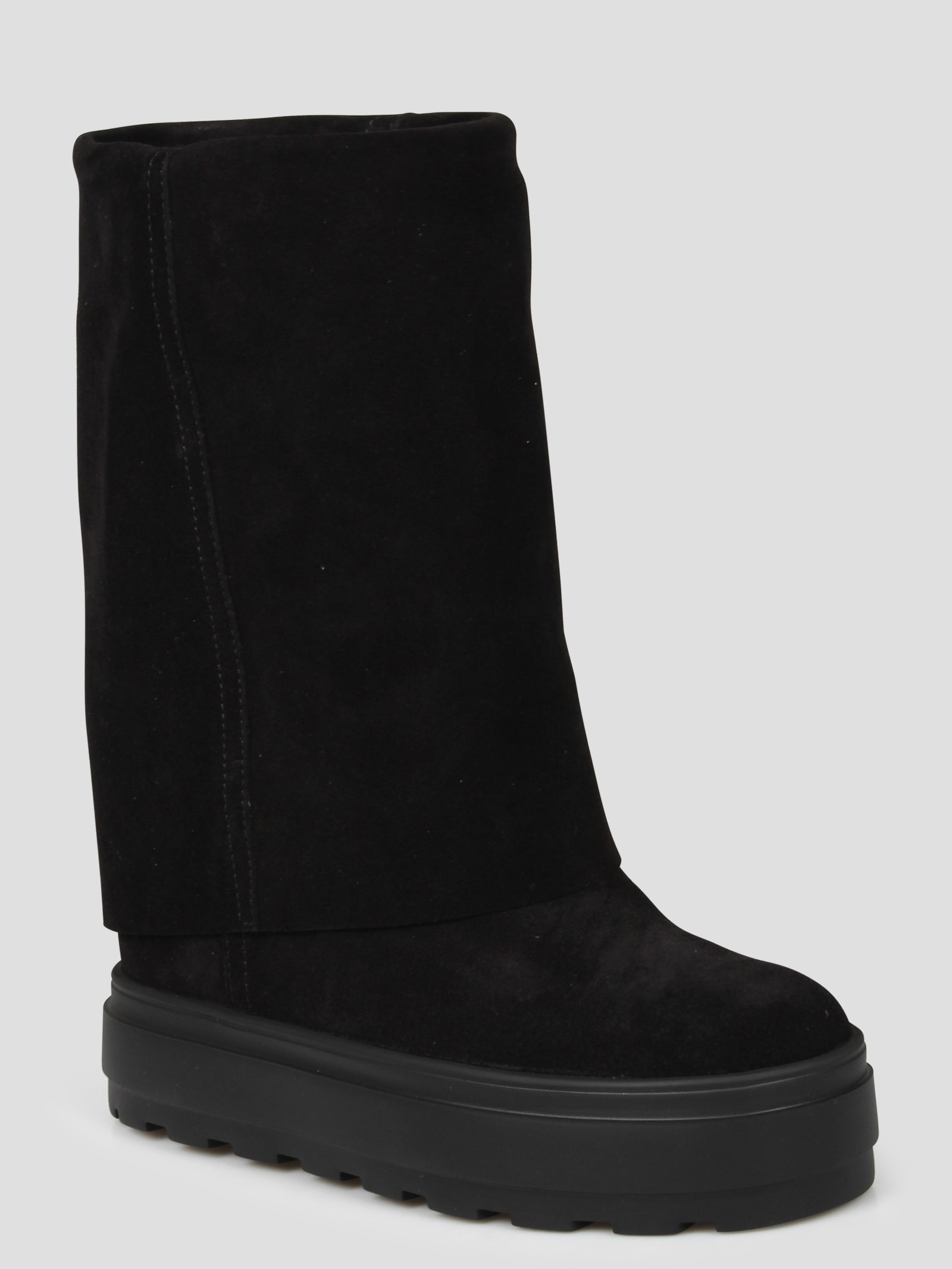 Shop Casadei New Double Face Suede Boots In Black