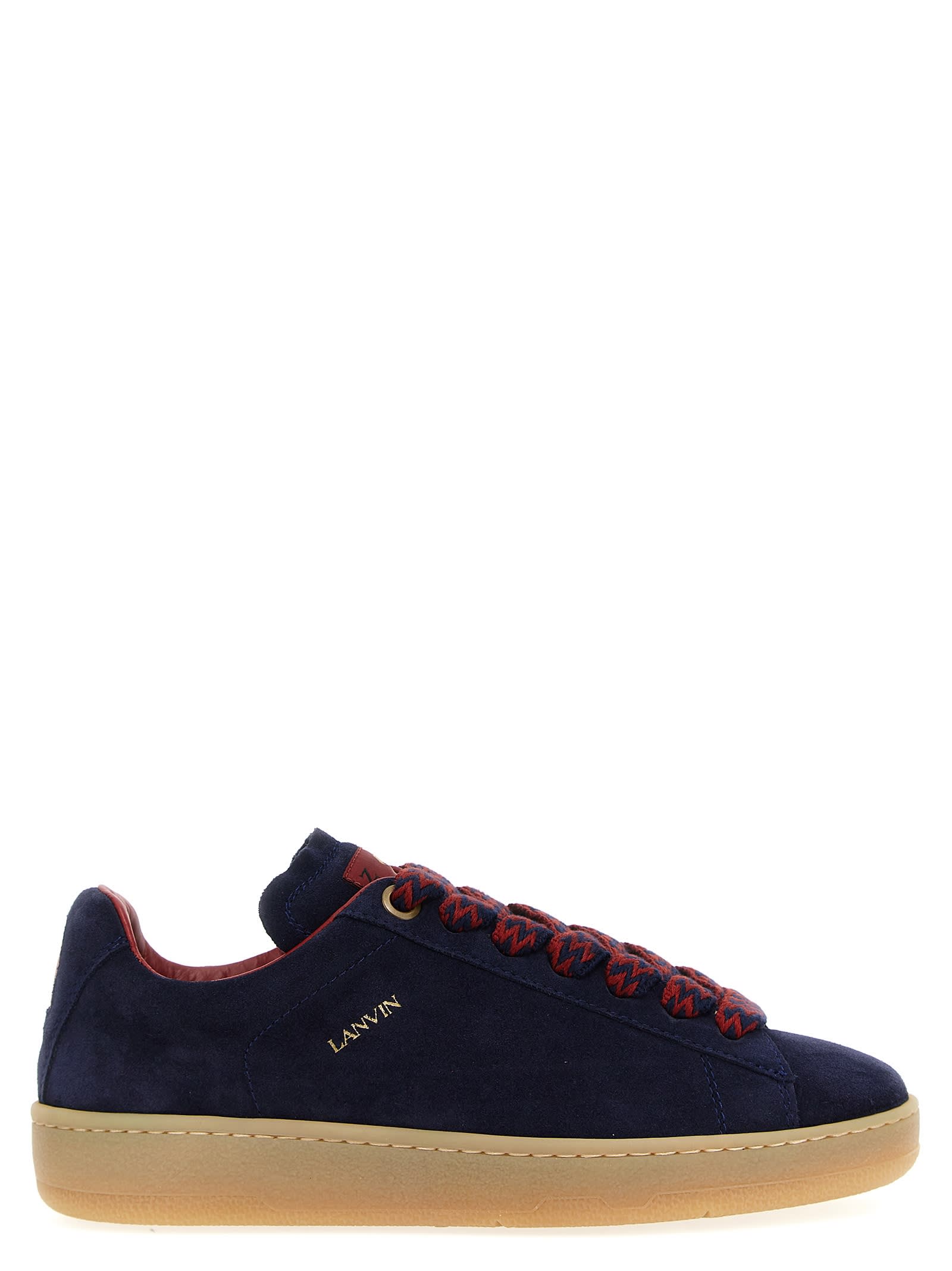 Lanvin Lite Curb Trainers In Navy Blue/red