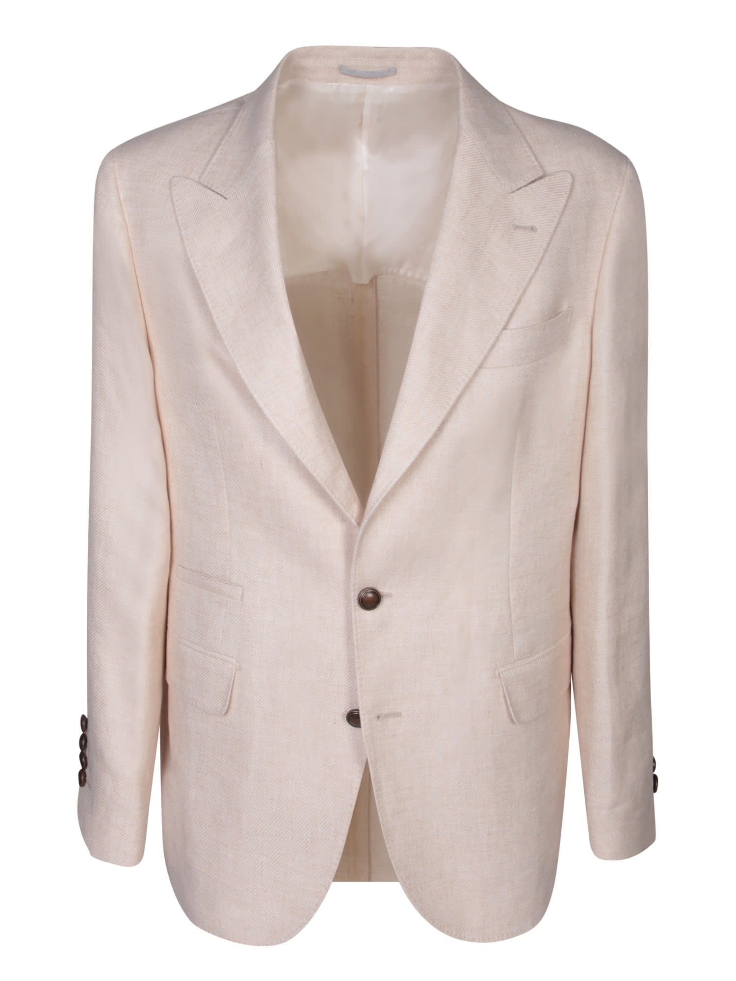 Shop Brunello Cucinelli Single-breasted Beige Jacket