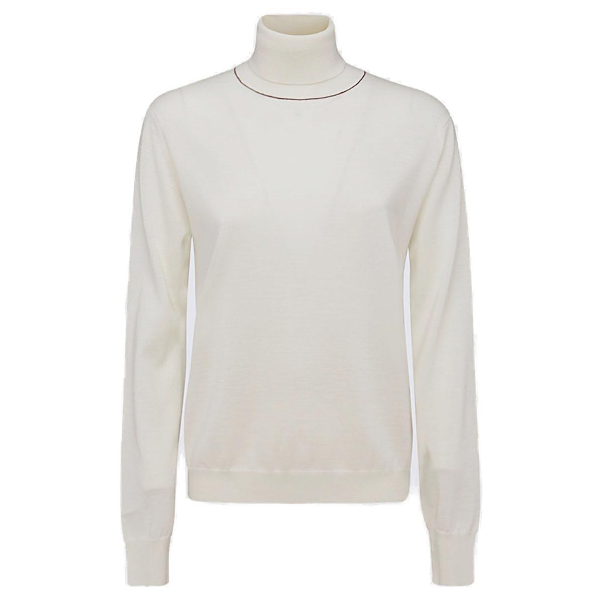 Shop Maison Margiela Roll-neck Knitted Jumper In White