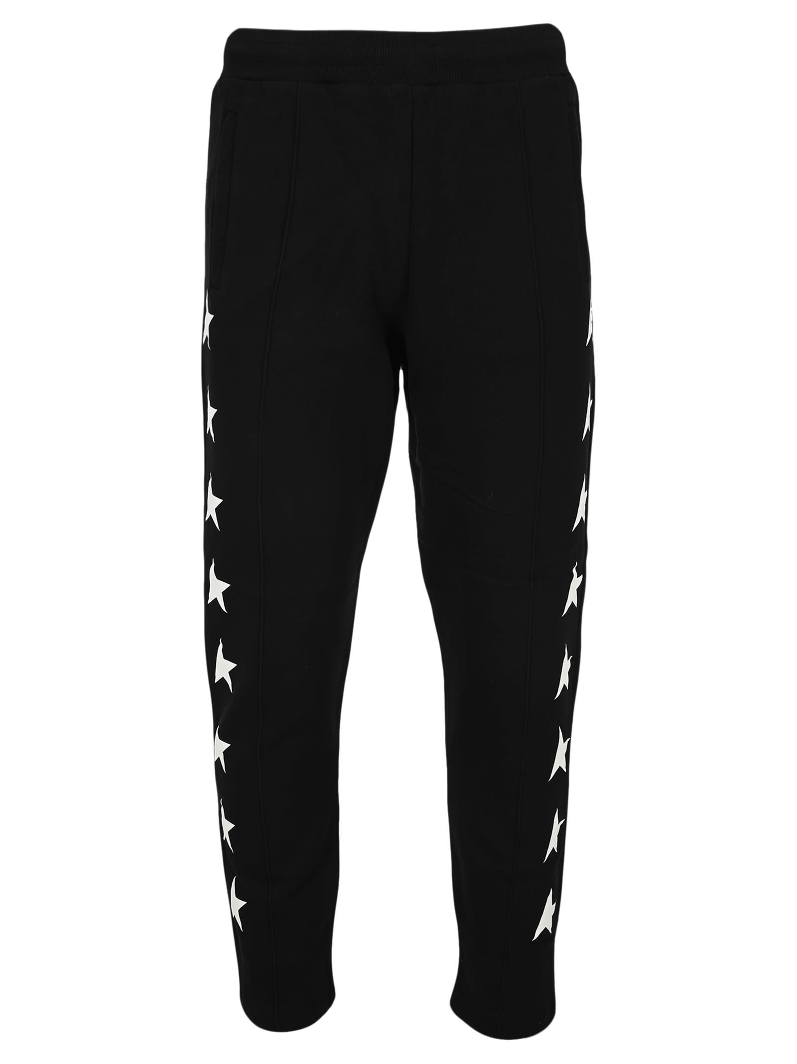 Golden Goose Black Doro Star Collection Jogging Pants With Contrasting White Stars